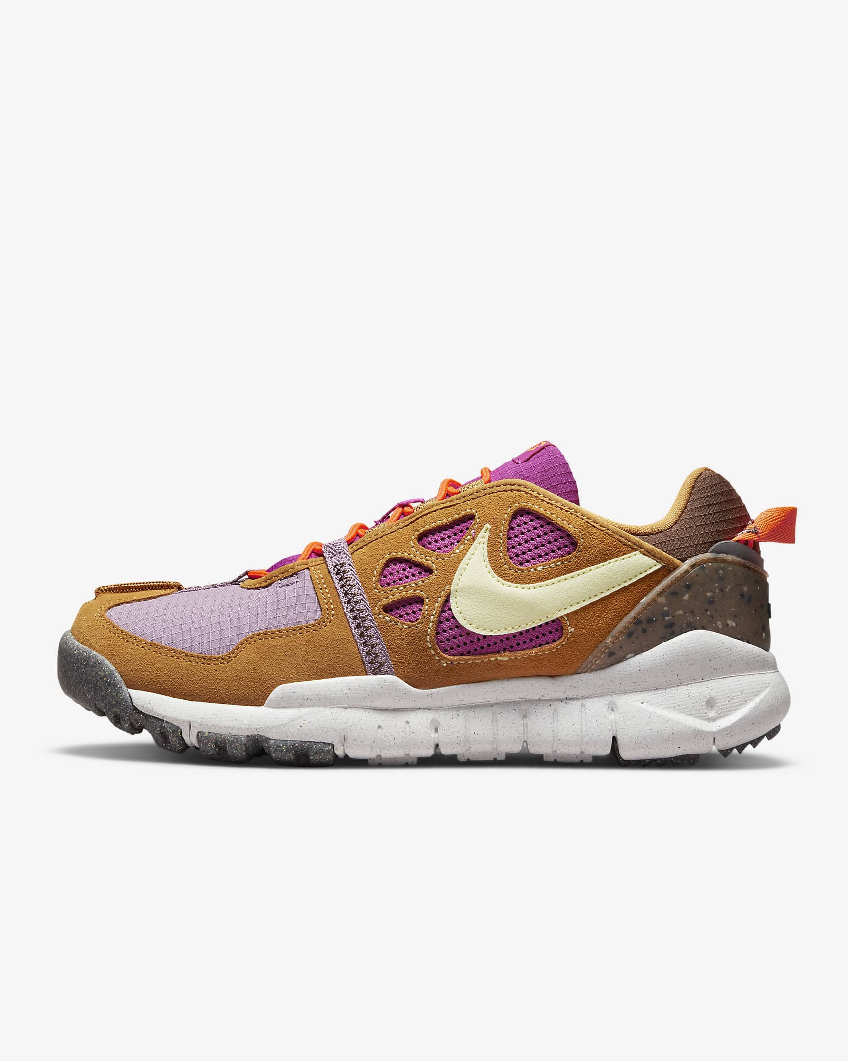 Nike Free Terra Vista NN 男子透气轻盈运动鞋 - 沙漠黄褐/惊喜可可色/海浪紫/浅柠檬黄绿