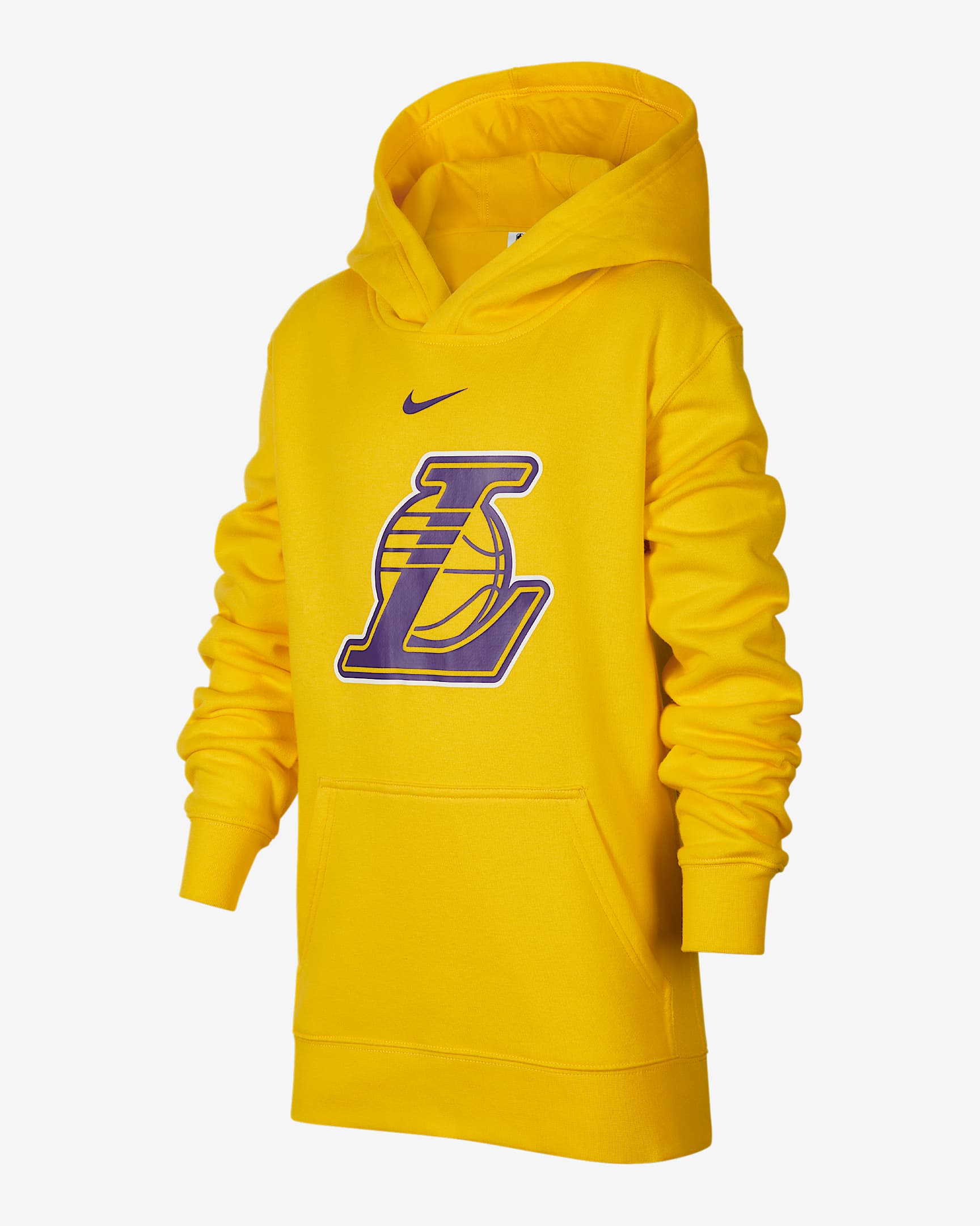 洛杉矶湖人队 Club Fleece Nike NBA 大童（男孩）加绒套头连帽衫 - 阿马里洛黄