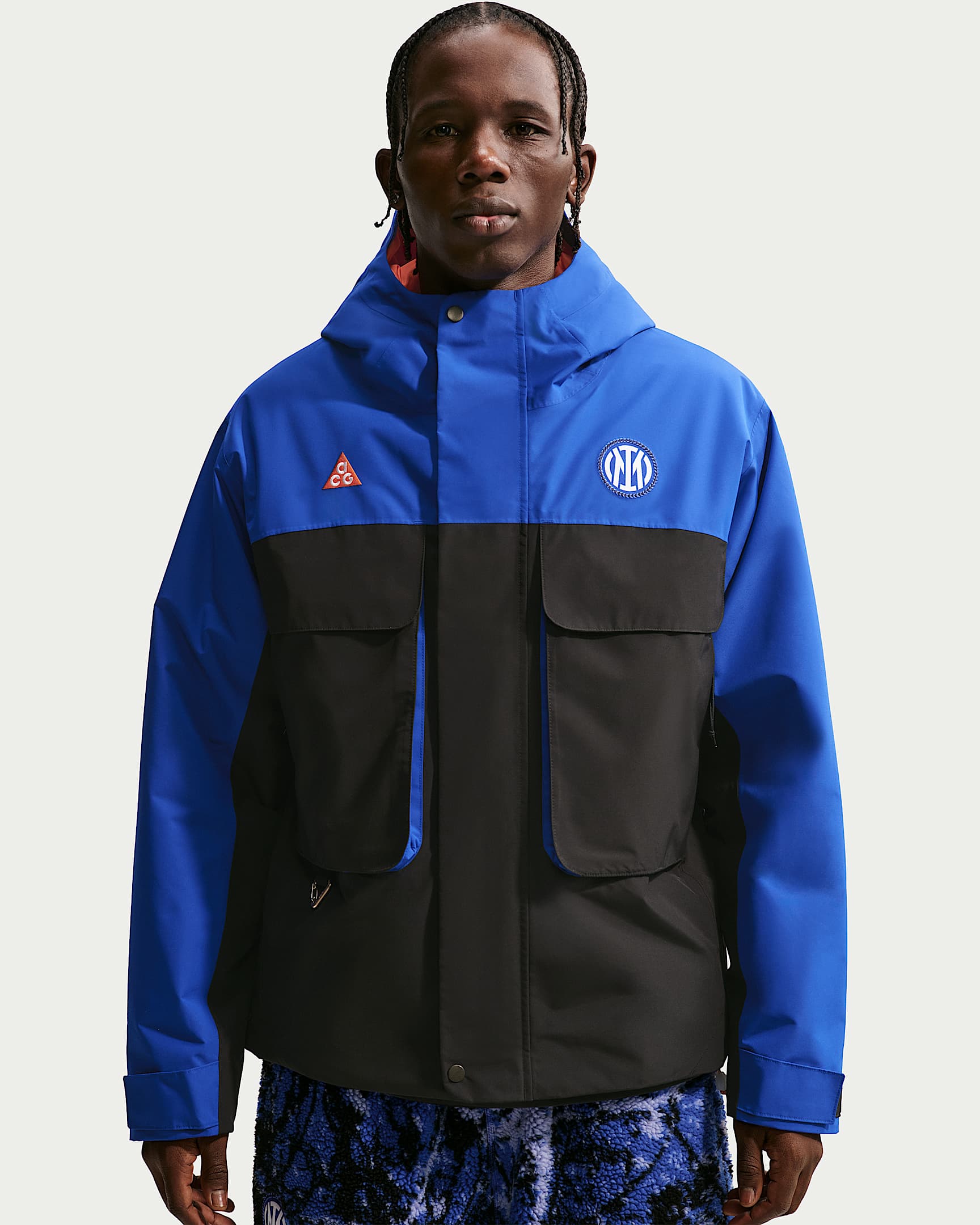 国际米兰足球俱乐部 x ACG PrimaLoft® "Skull Peak" SE Nike Storm-FIT 男子防风拒水夹克 - 超蓝/黑/安全橙