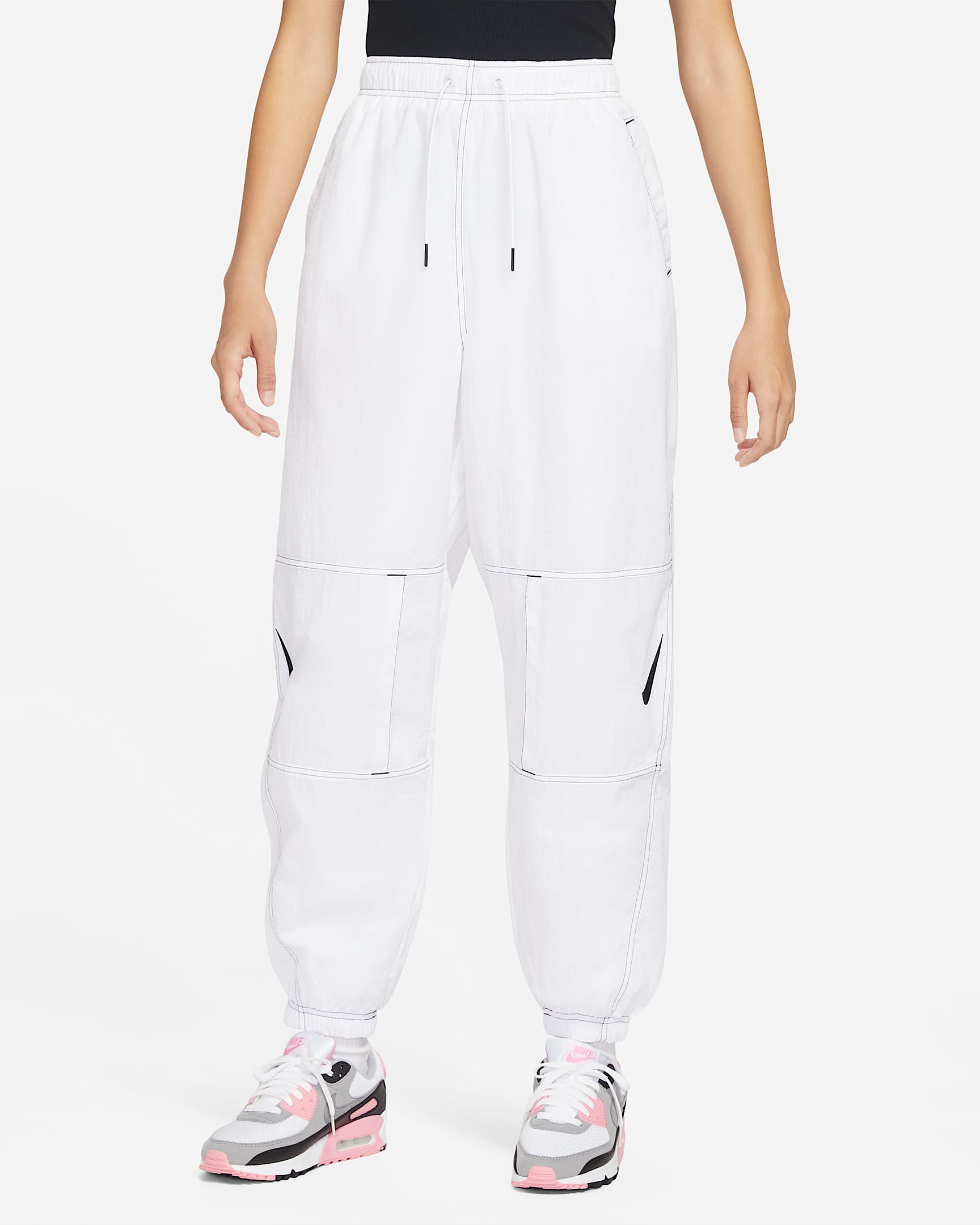 Nike Sportswear Swoosh Repel 女子长裤 - 白色/黑/黑