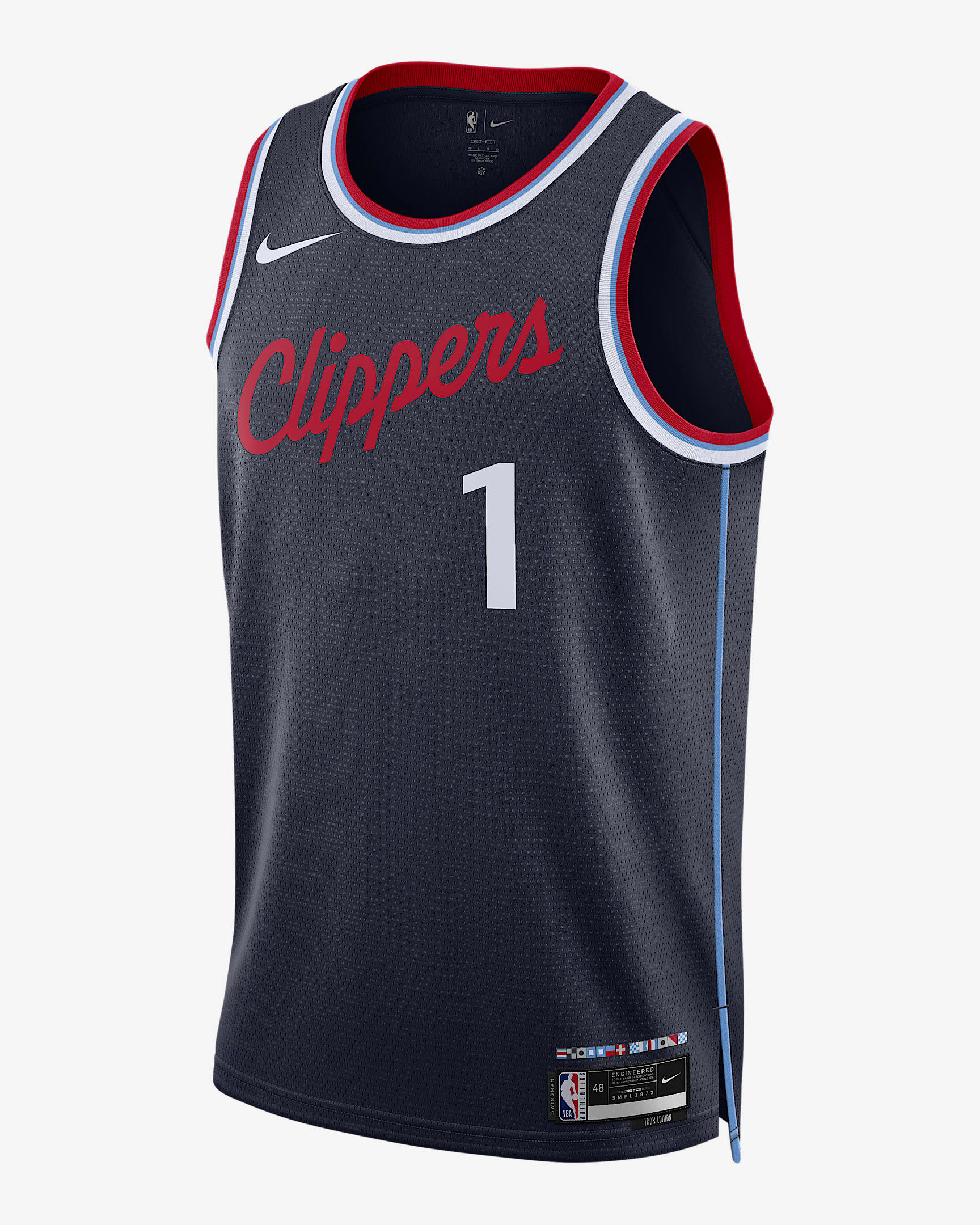 2024/25 赛季洛杉矶快船队詹姆斯·哈登 (James Harden) Icon Edition Nike Dri-FIT NBA Swingman Jersey 男子速干球衣 - 大学深蓝