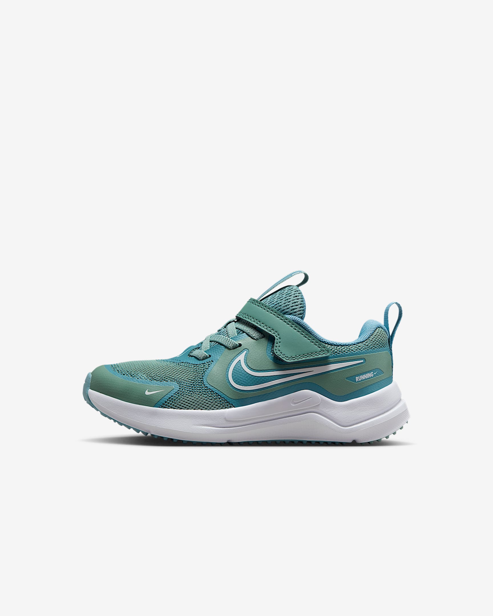 Nike Cosmic Runner 耐克宇宙一号幼童易穿脱运动鞋 - 大炮灰/牛仔蓝绿/白色/帆白