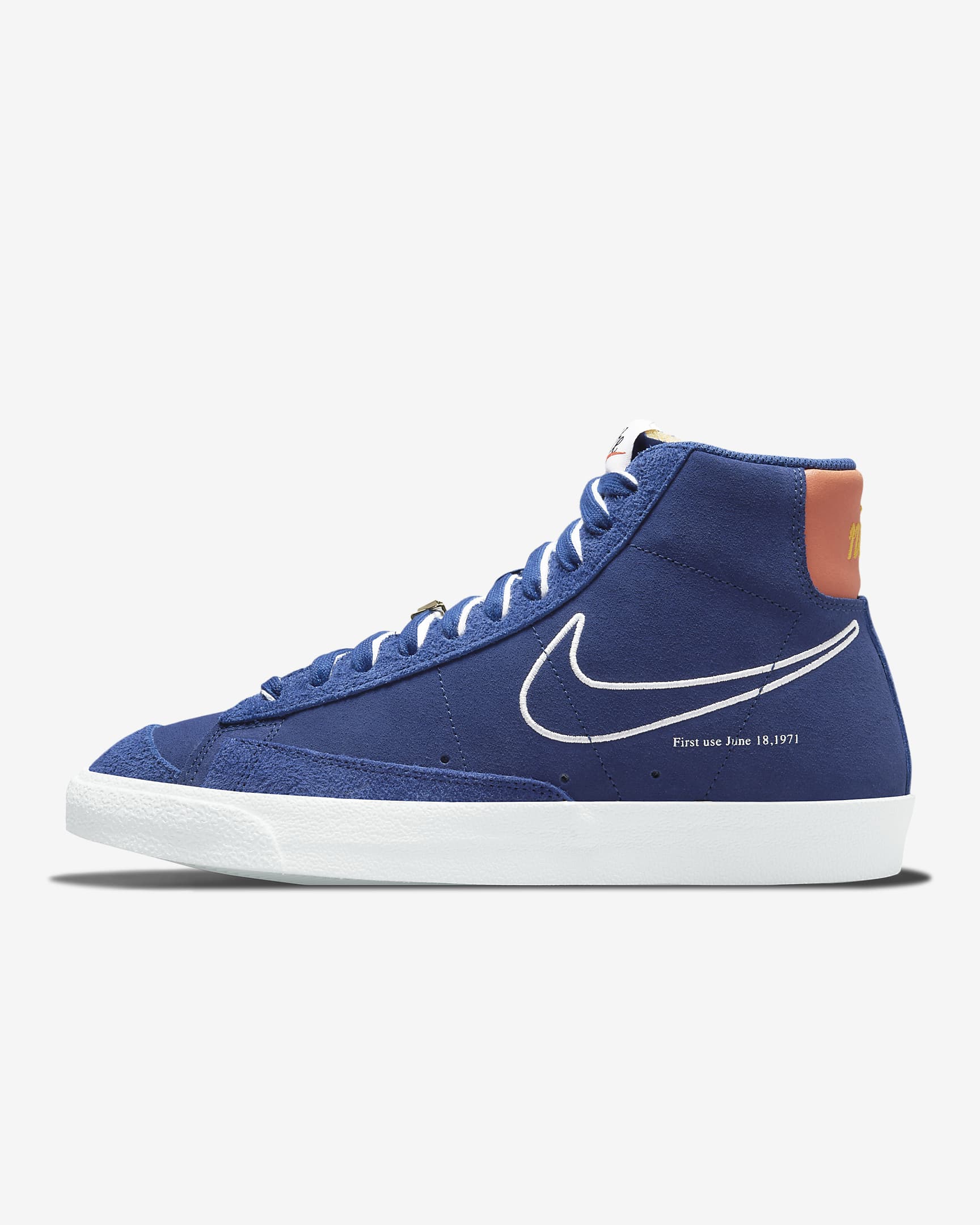Nike Blazer Mid '77 男子运动鞋 - 深宝蓝/橙色/大学金/白色