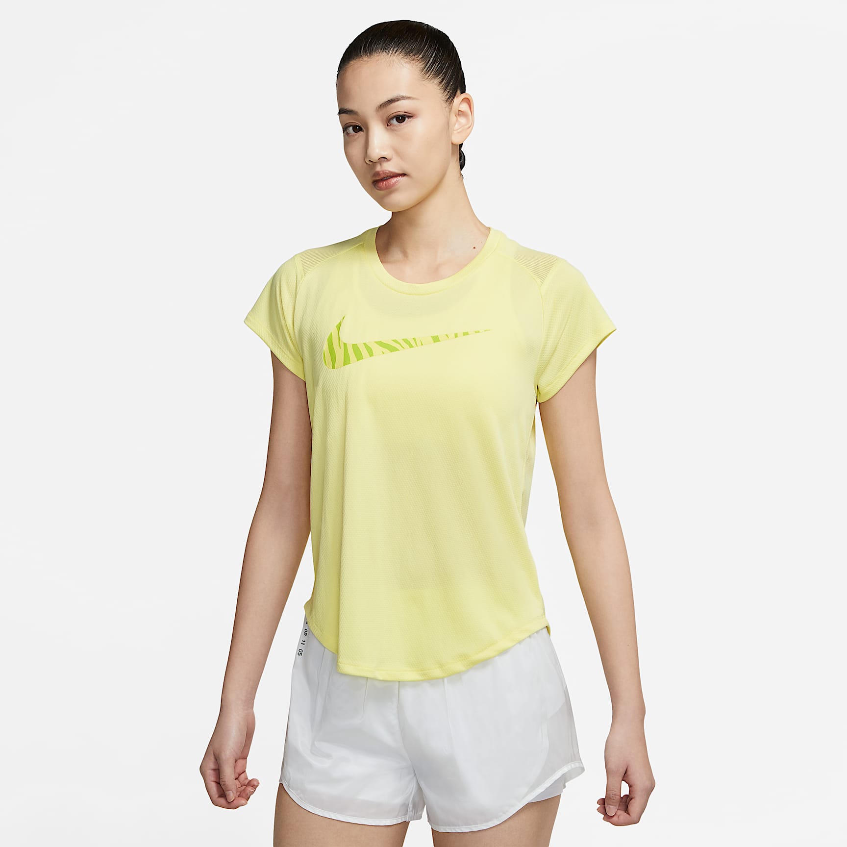 Nike Run Icon Clash 女子短袖跑步上衣 - 浅活力黄