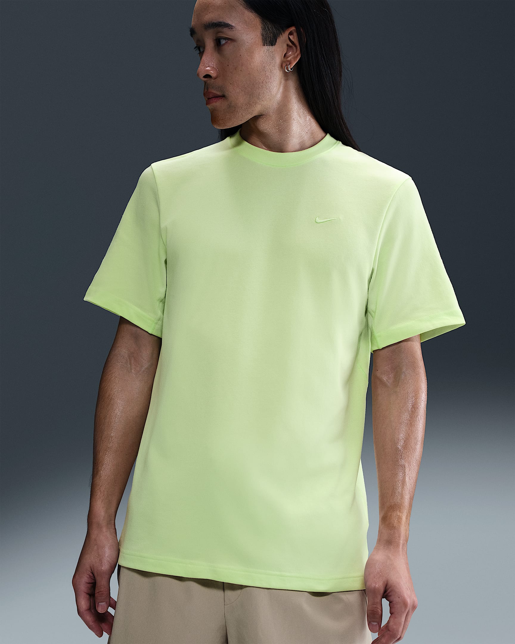 Nike Dri-FIT Primary 男子透气速干训练T恤 - 浅柠色/浅柠色