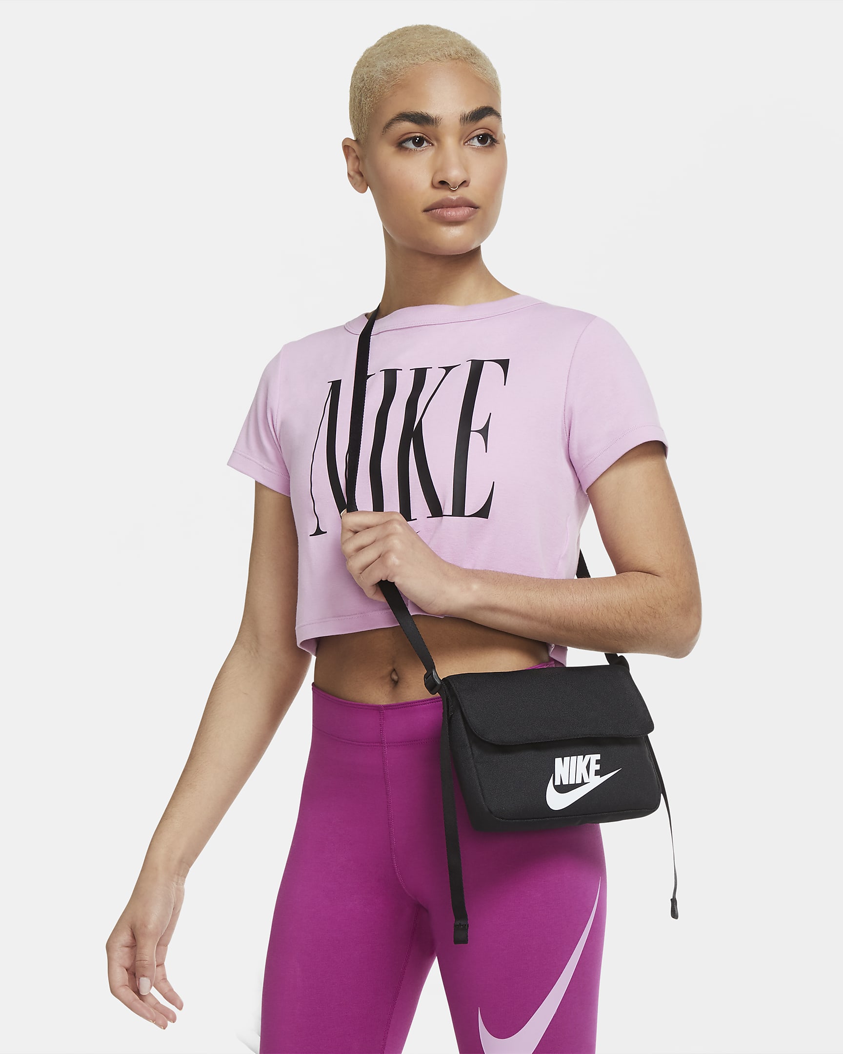 Nike Sportswear Futura 365 女子单肩包 - 黑/黑/白色
