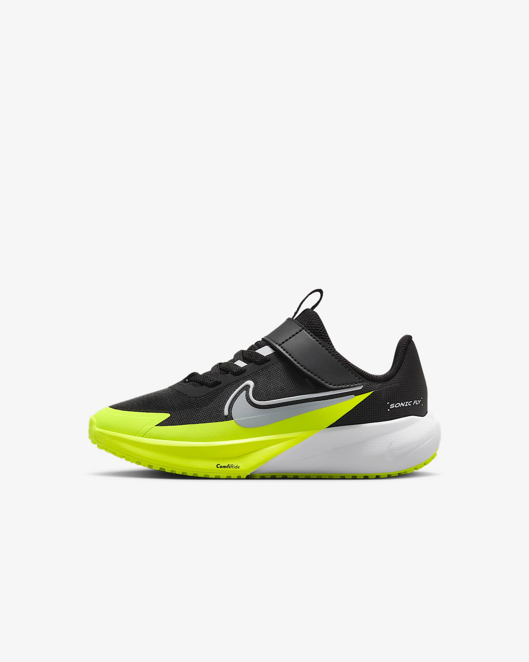 Nike Sonic Fly 耐克超音速号幼童跑步鞋 - 黑/白色/荧光黄/狼灰