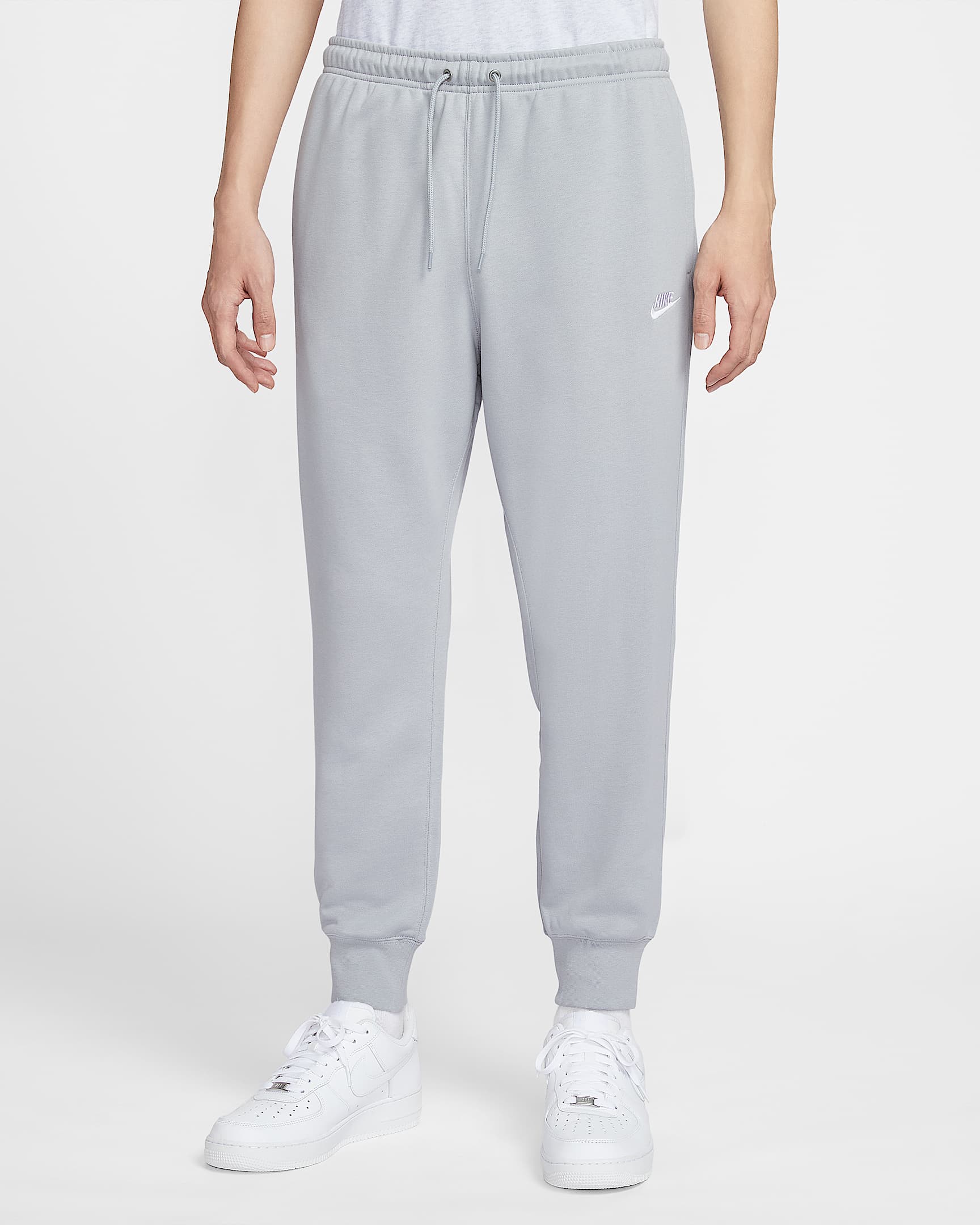 Nike Club 男子法式毛圈长裤 - 浅烟灰/浅烟灰/白色