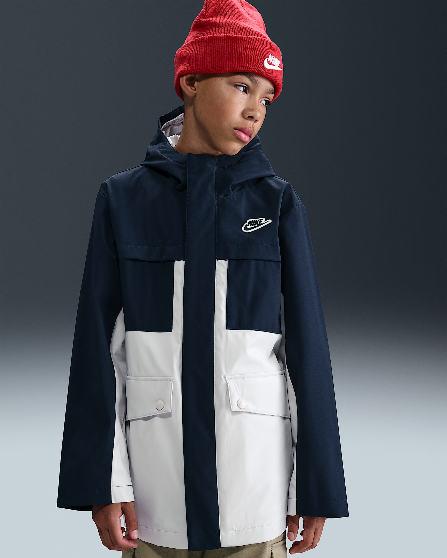 Nike 大童三防三合一两件套羽绒夹克 - 深藏青