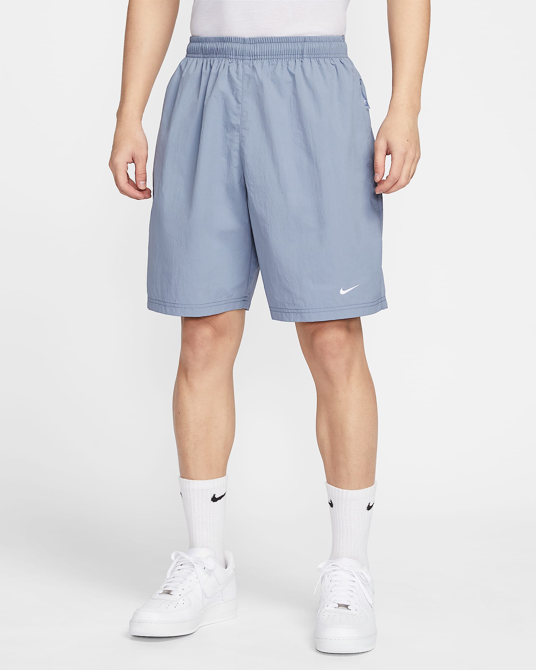Nike Solo Swoosh 男子梭织短裤 - 灰石板蓝