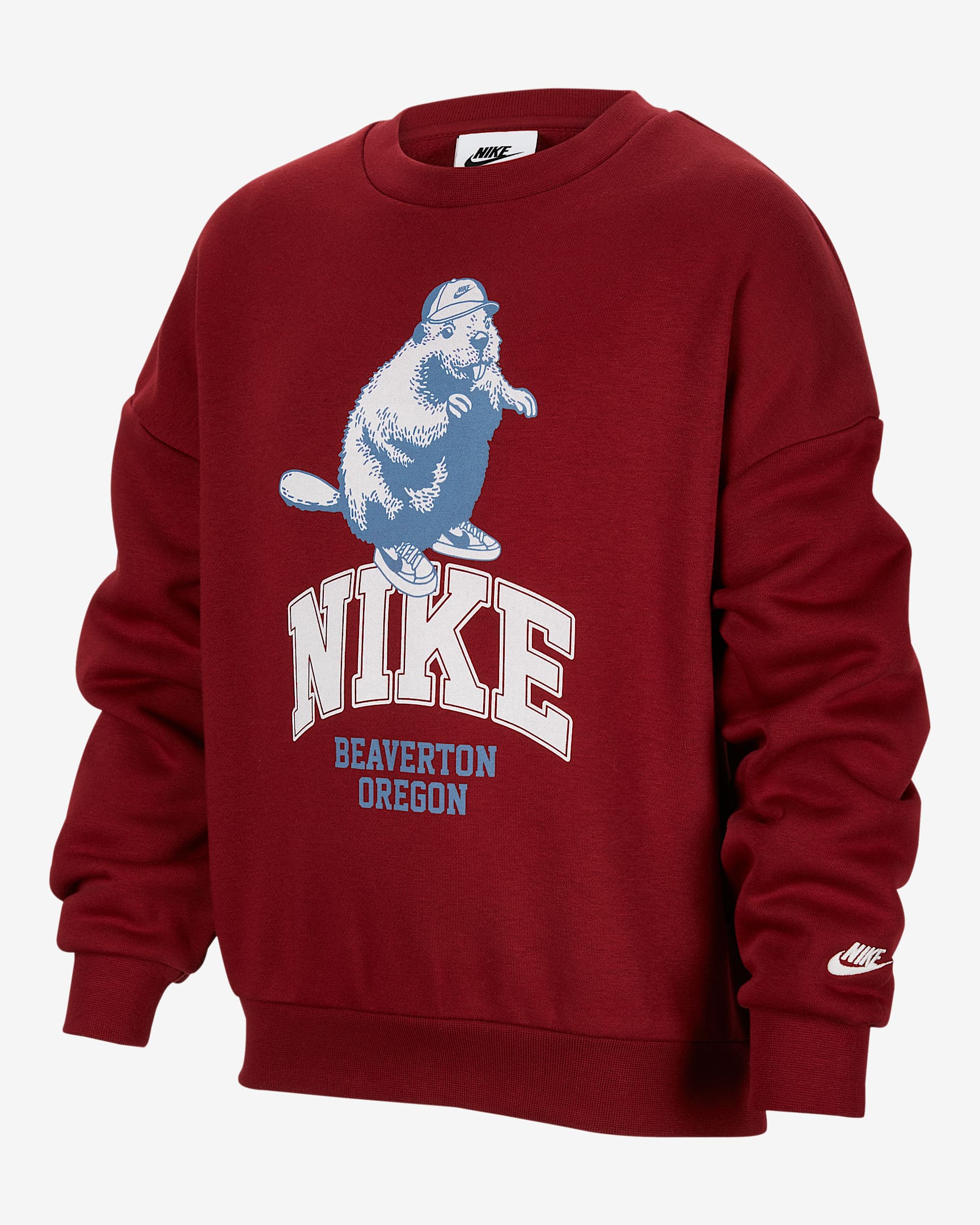 Nike Sportswear Icon 大童加绒圆领运动衫 - 队红