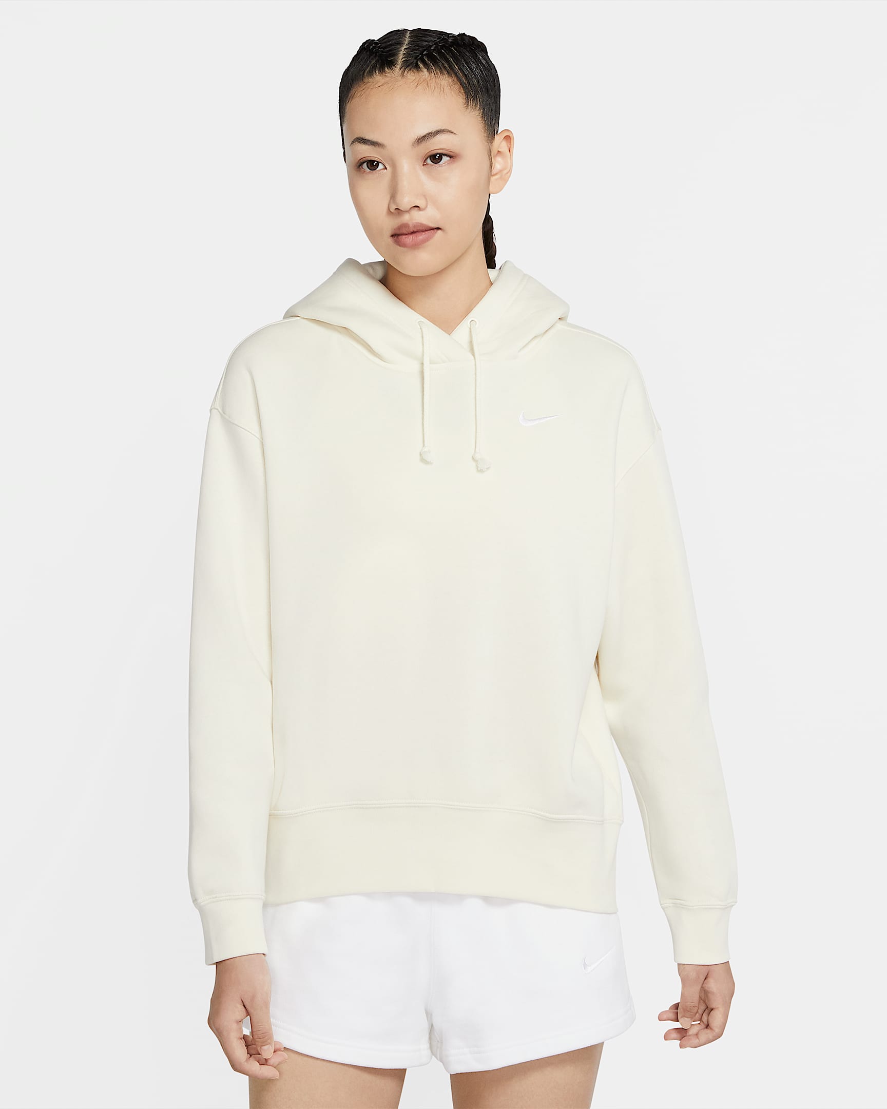 Nike Sportswear 女子起绒连帽衫 - 椰奶色/白色