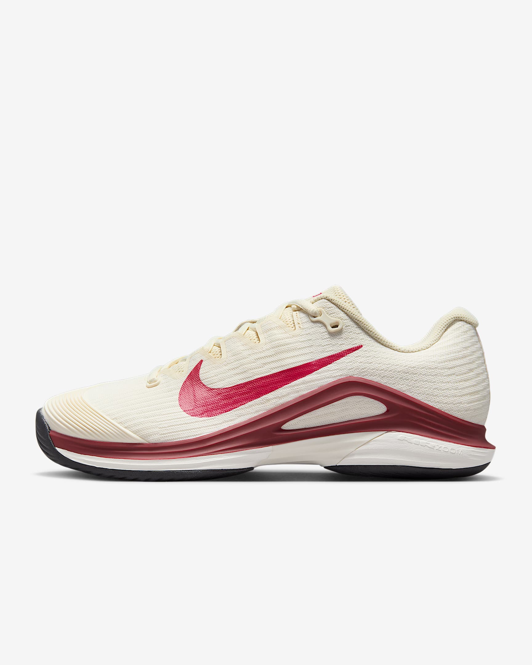 Nike Vapor 12 郑钦文同款女子硬地球场网球鞋 - 淡象牙白/帆白/队红/灯草粉