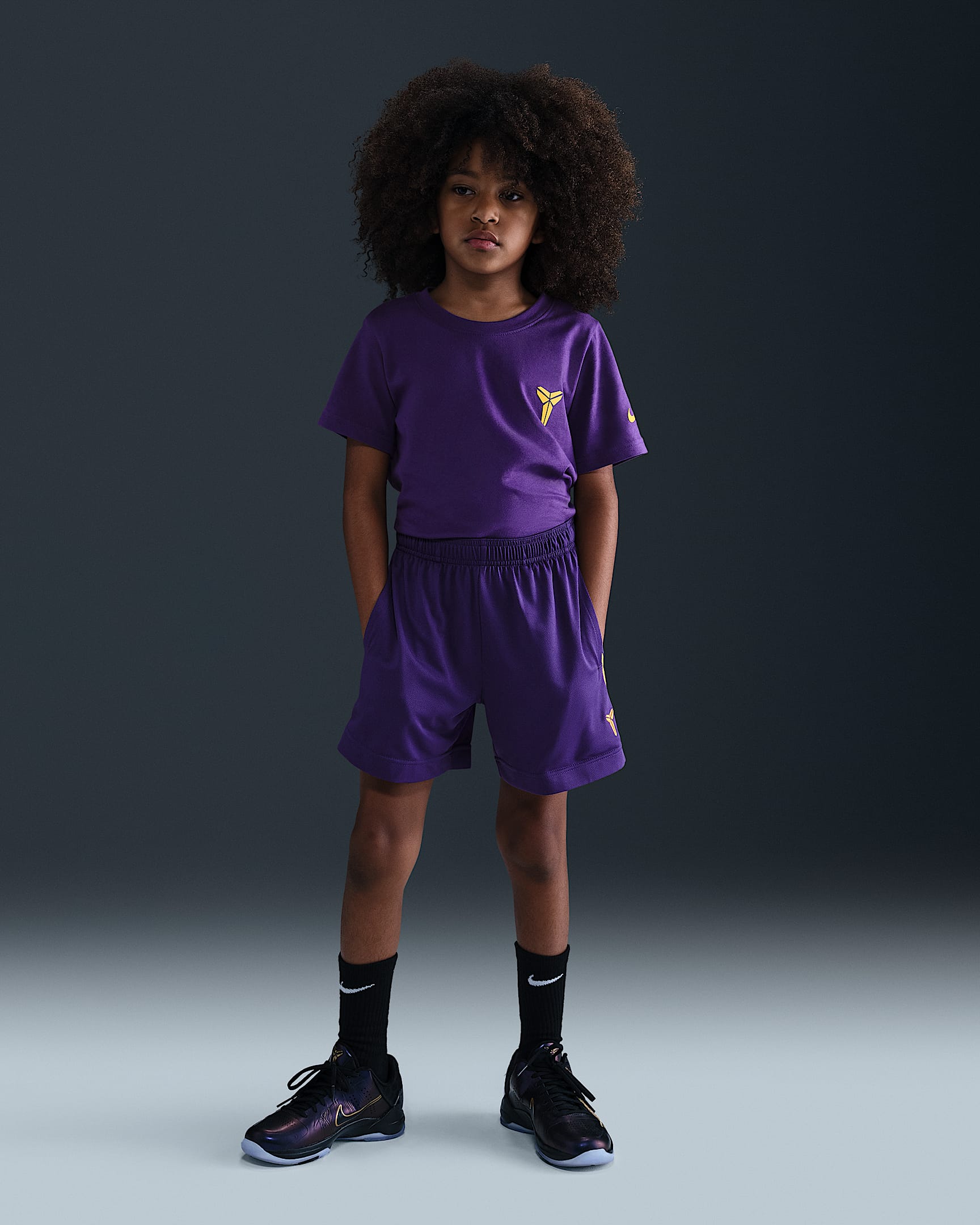 Kobe Dri-FIT 科比大童速干短裤 - 庭紫/大学金/大学金