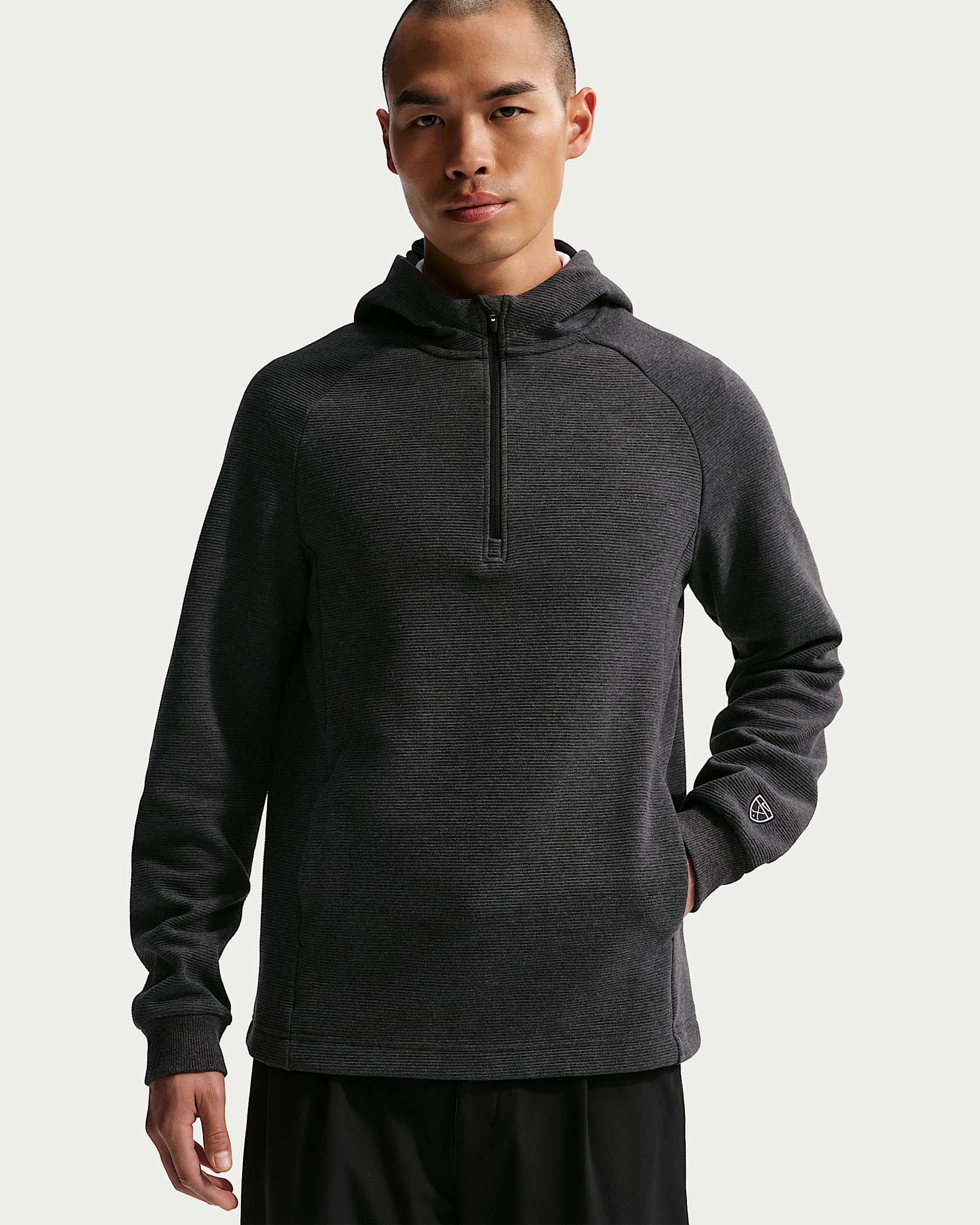 Nike Par Therma-FIT 男子加绒连帽衫防晒衣 - 黑/白色/黑/黑