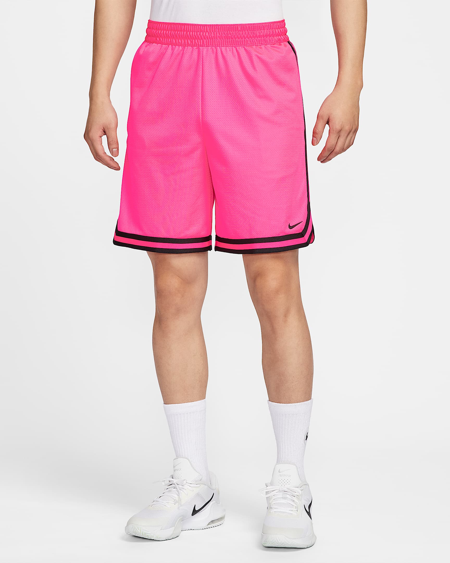 Nike DNA Dri-FIT 男子透气速干舒爽篮球短裤 - 透明粉/黑/黑