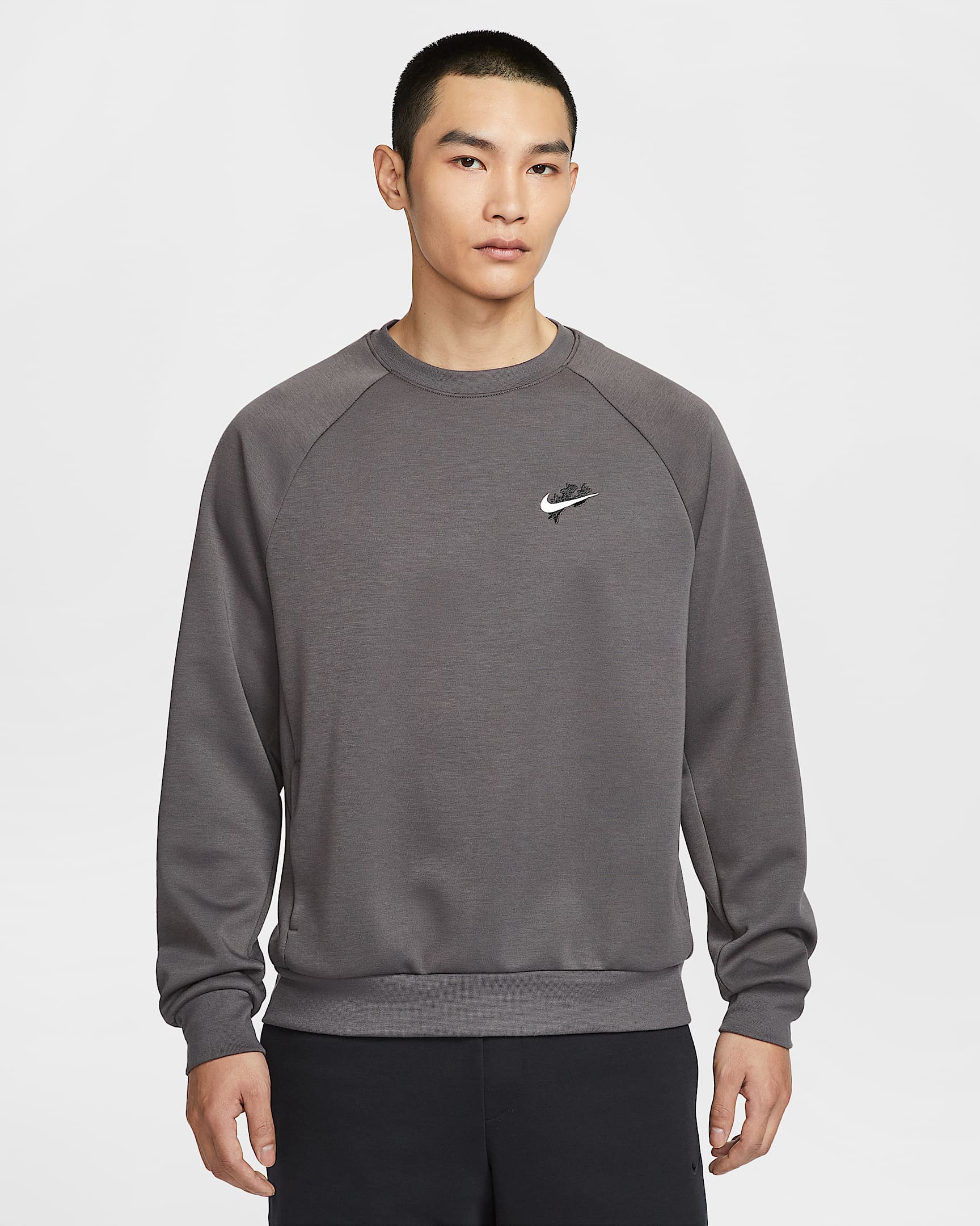 Nike Primary Fleece Dri-FIT 男子防晒速干圆领运动衫 - 中灰