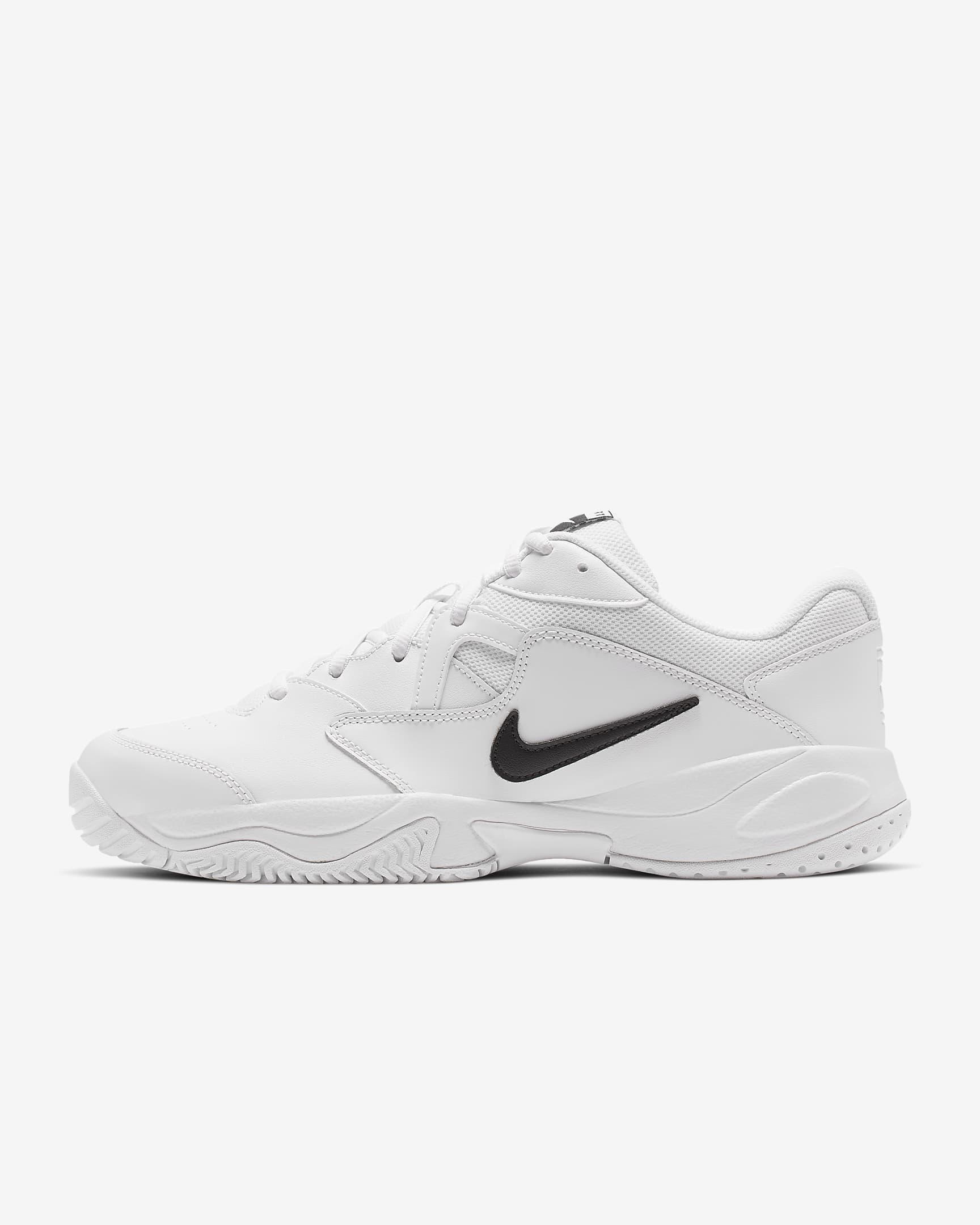 NikeCourt Lite 2 男子硬地球场网球鞋 - 白色/白色/黑