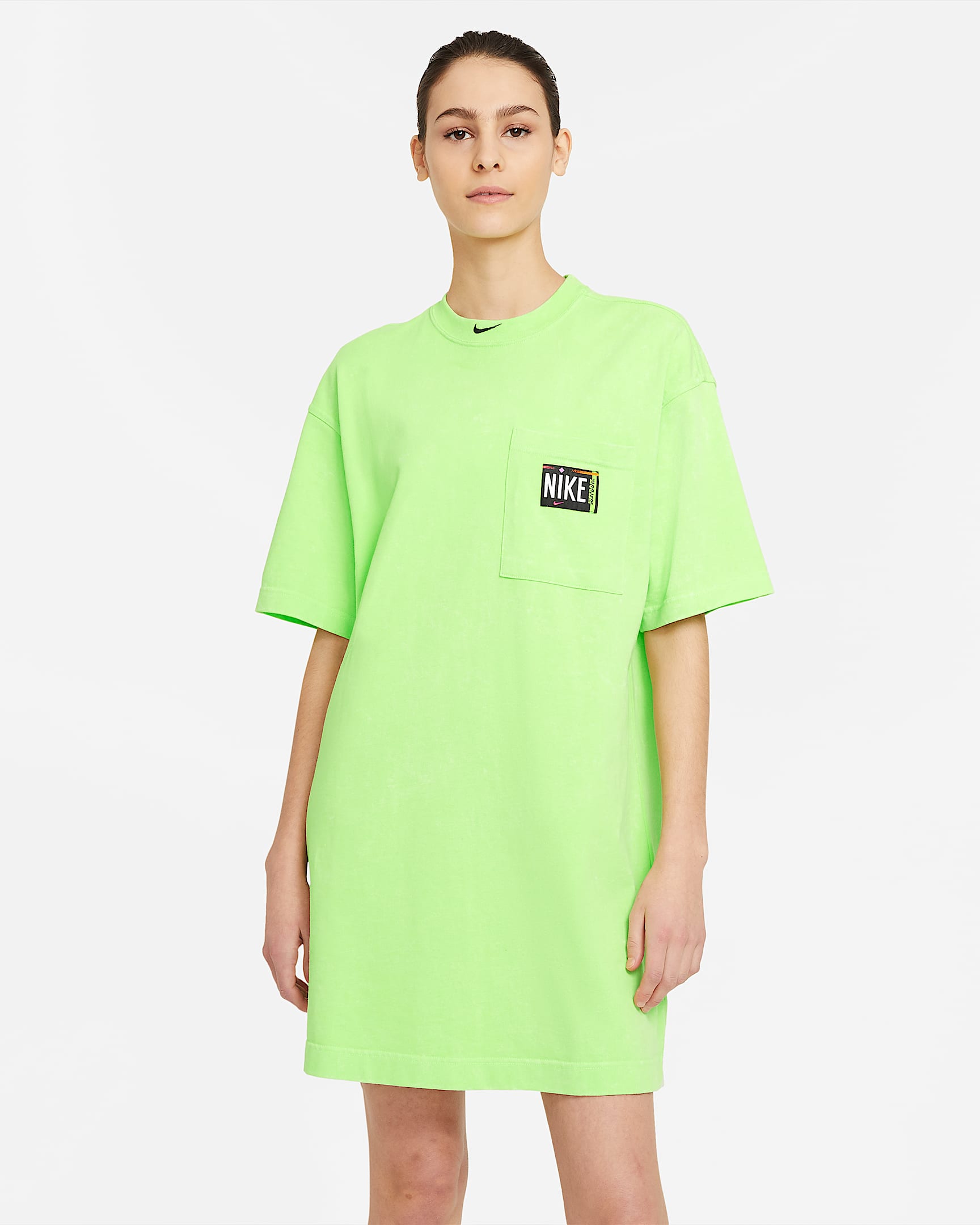 Nike Sportswear 女子水洗连衣裙 - 阴影绿/黑