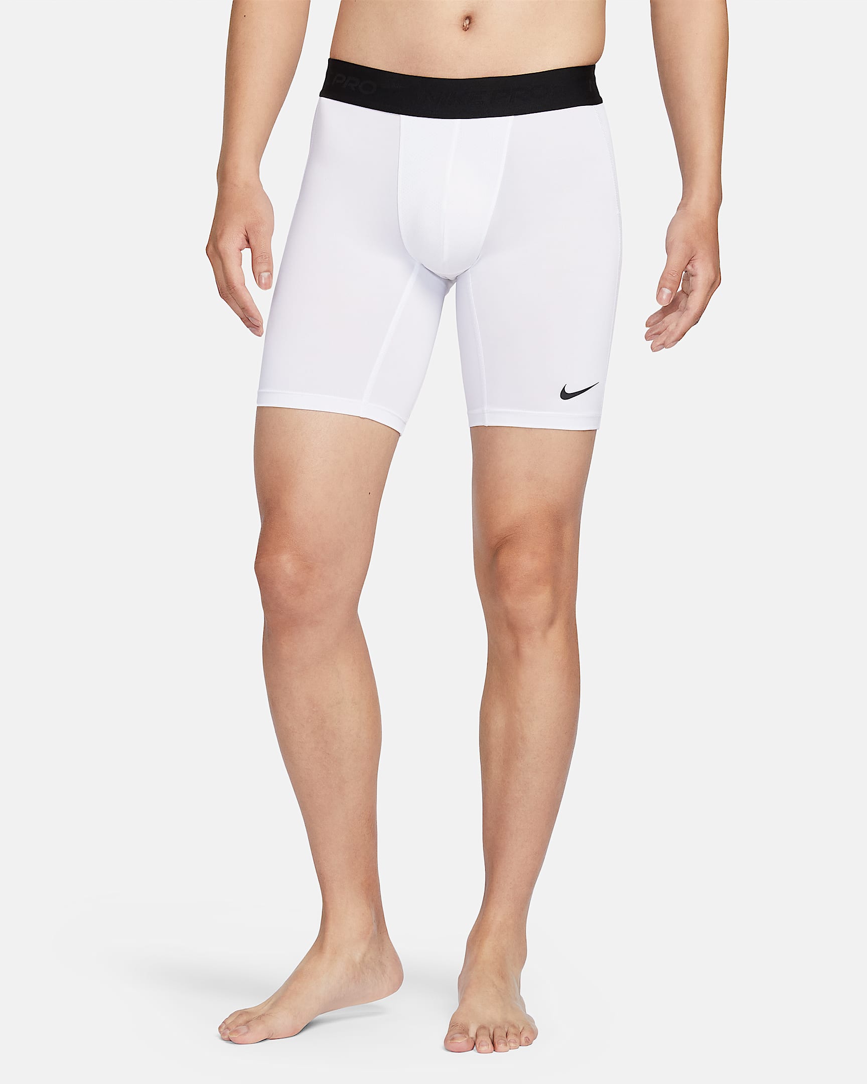 Nike Pro Dri-FIT 男子速干紧身训练短裤 - 白色/黑