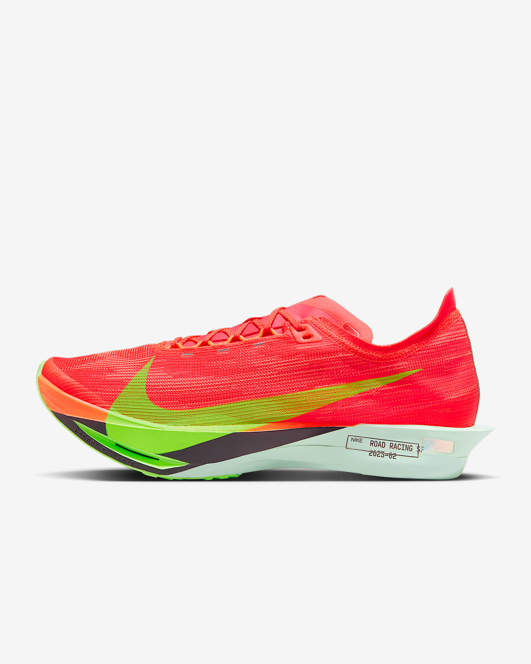 Nike Streakfly 2 男子公路竞速跑步鞋 - 亮深红/超级橙/铁架黑/爆炸绿黄