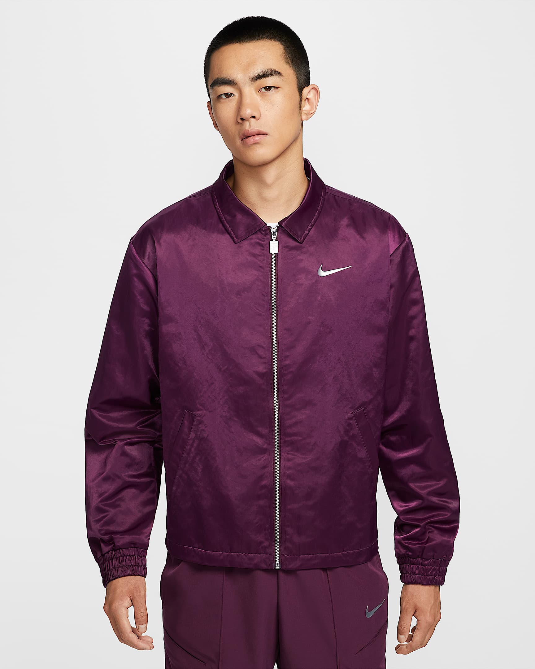 NikeCourt Slam 男子夹克 - 波尔多酒红色/白色