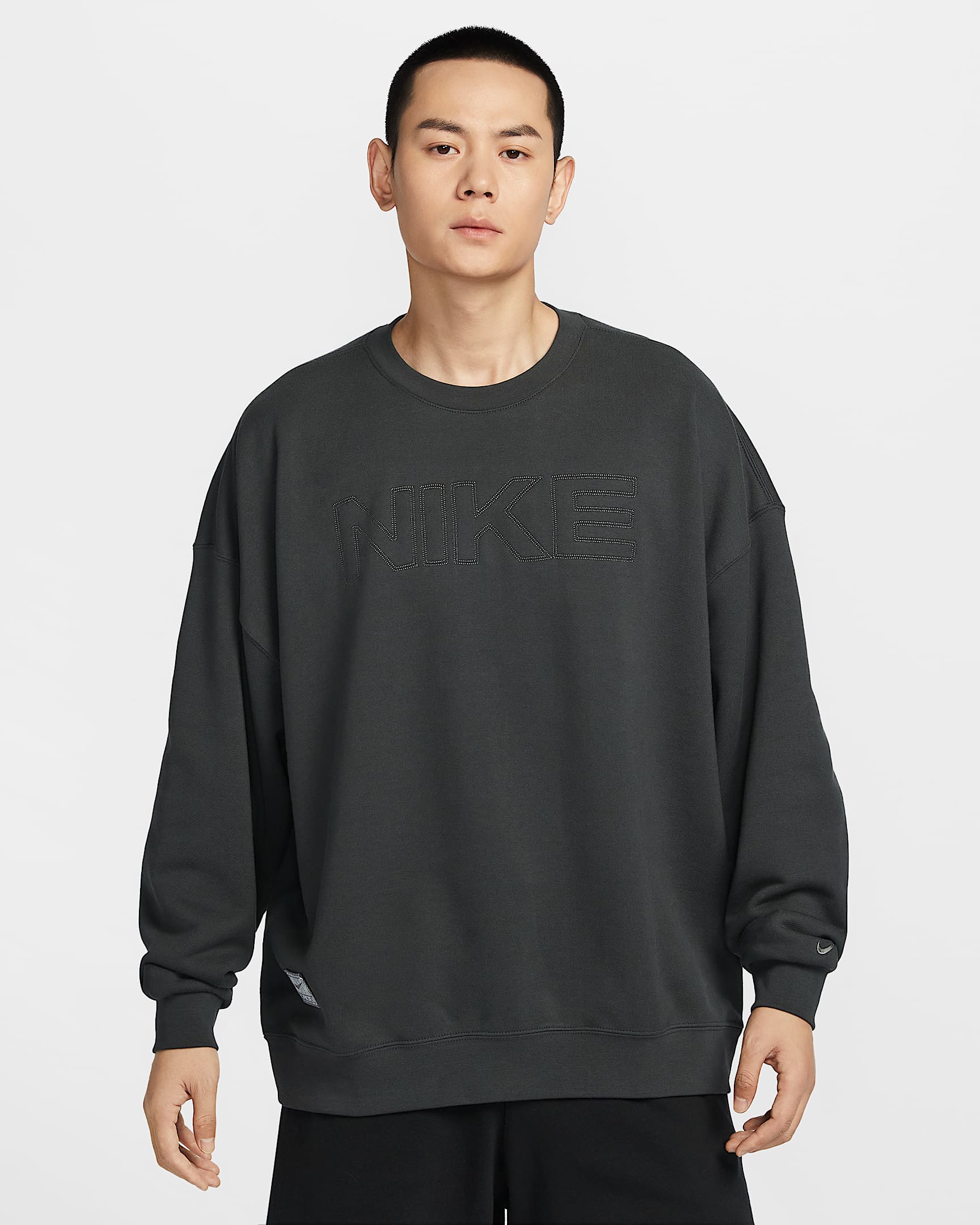Nike Club 男子 Oversize 风法式毛圈圆领运动衫 - 暗烟灰