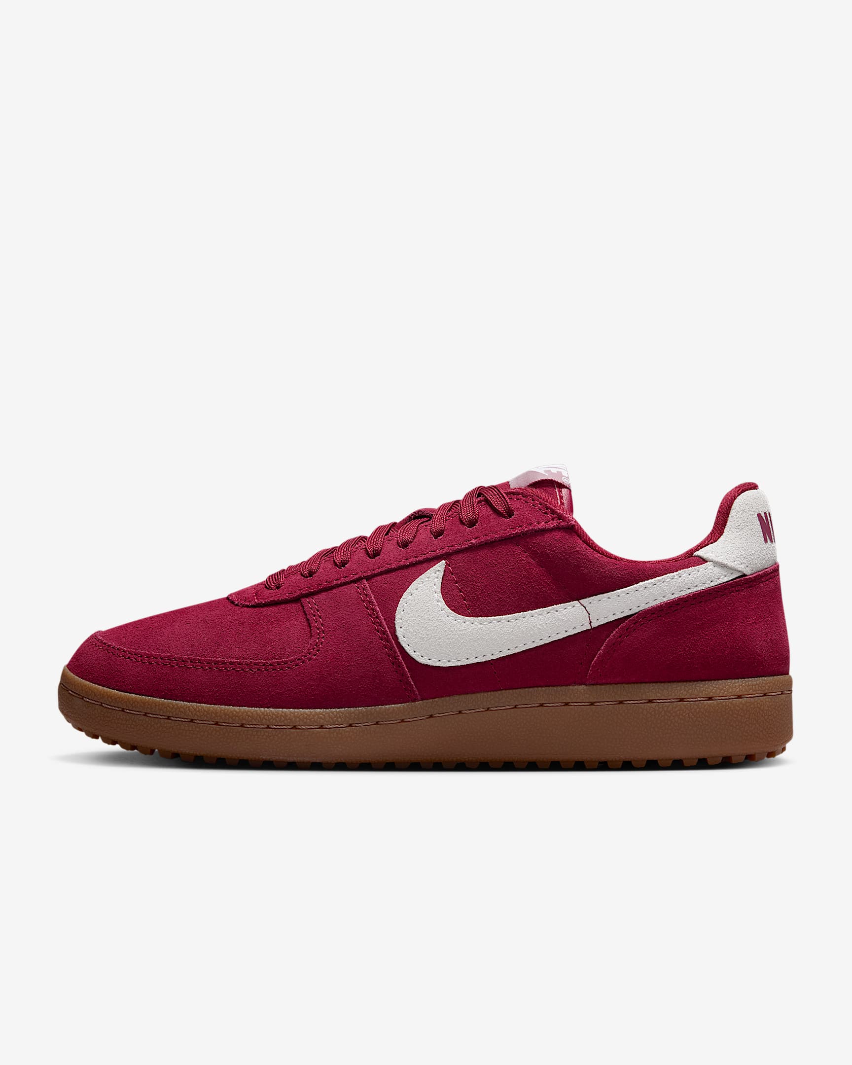 Nike Field General "Burgundy Suede" 女子薄底运动鞋 - 队红/橡皮中褐/白色