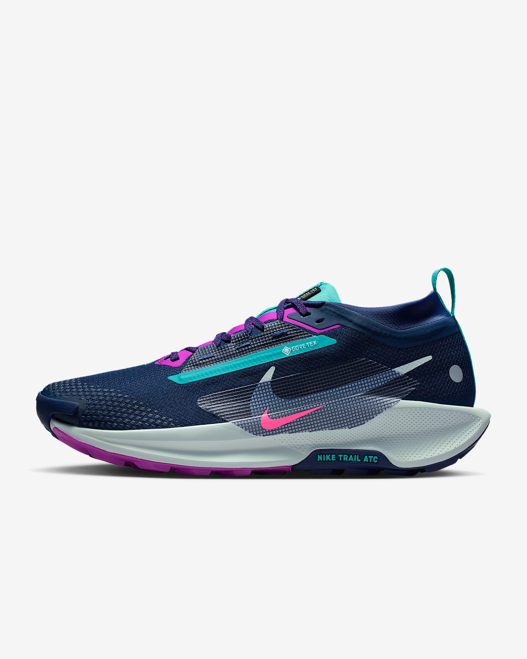 Nike Pegasus Trail 5 GORE-TEX 耐克飞马男子防水越野跑步鞋 - 深藏青/透明粉/明亮紫/冰川蓝