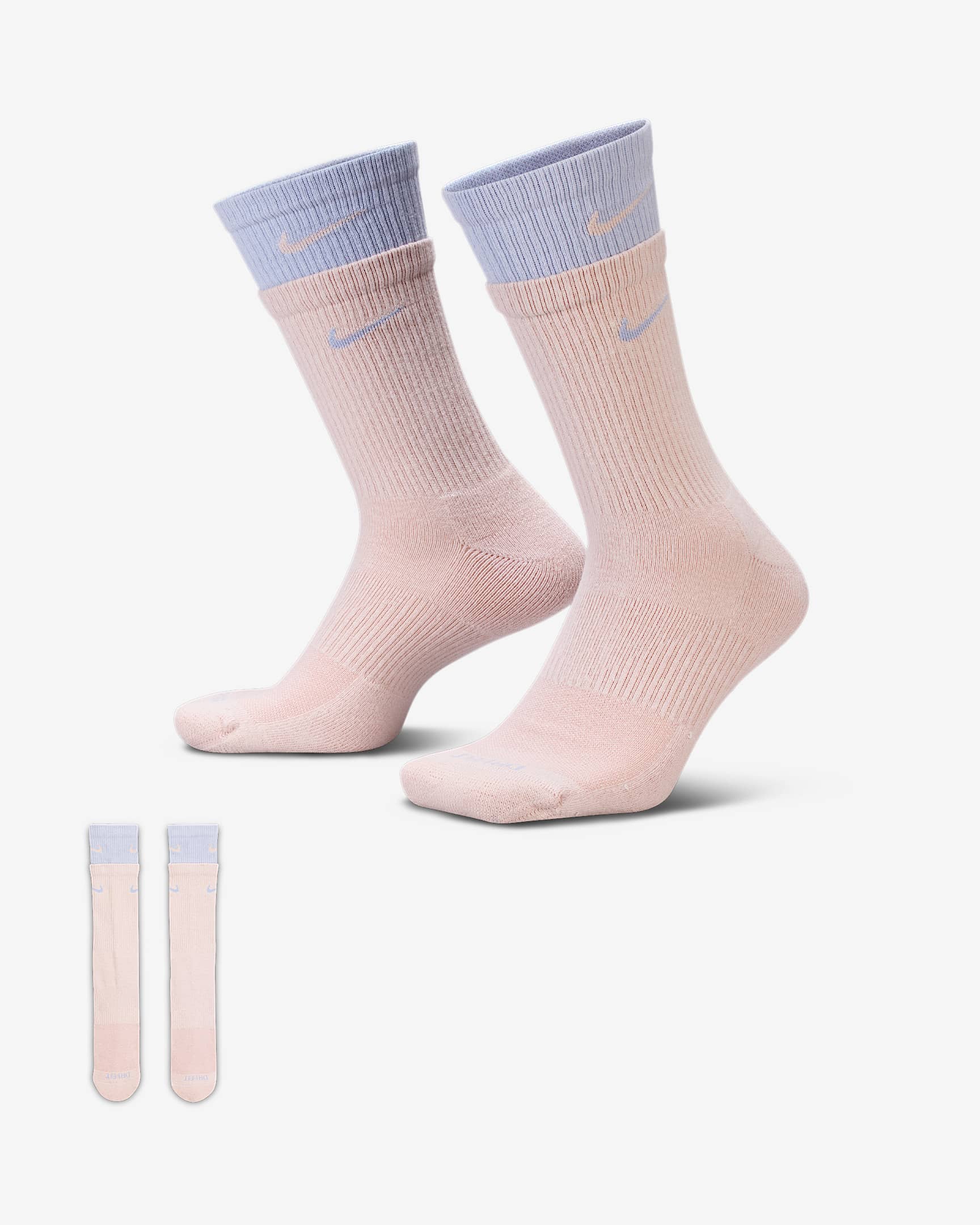 Nike Everyday Plus 舒适速干中筒训练袜（1 双） - 砂岩灰粉/幻影/砂岩灰粉