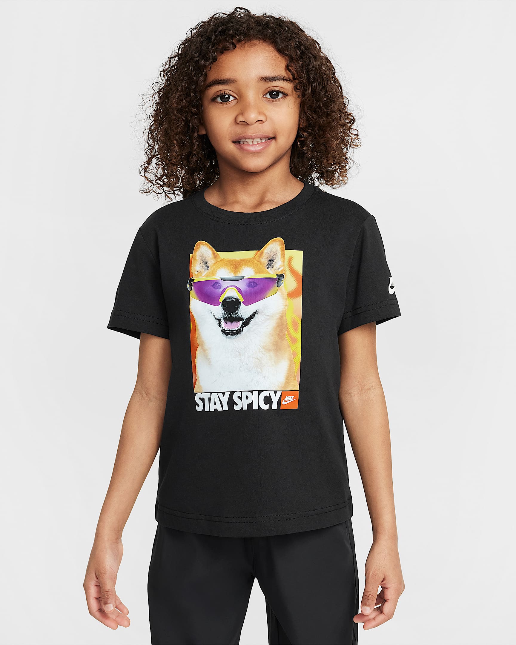 Nike Stay Spicy 幼童T恤 - 黑