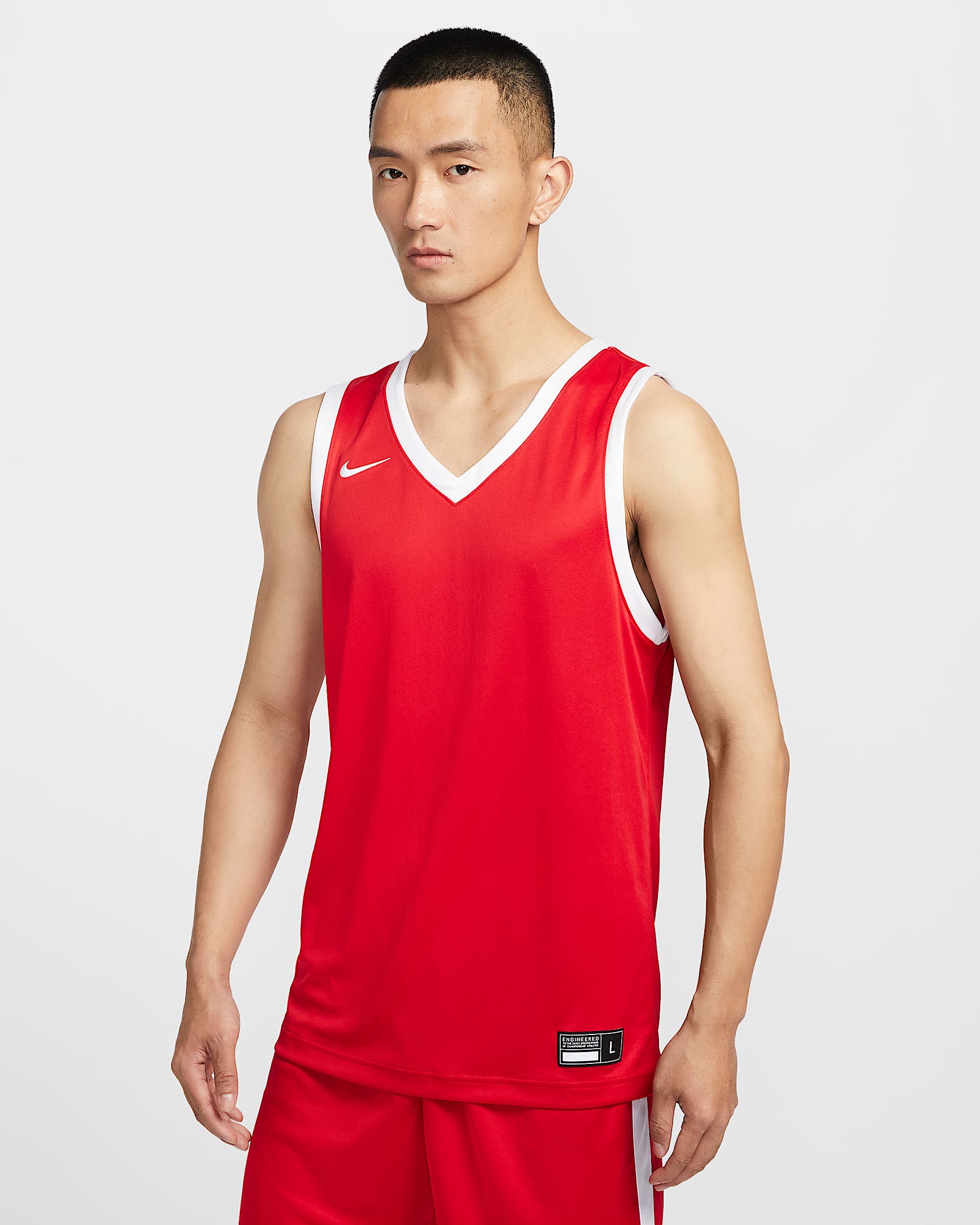 Nike Dri-FIT Stock Crossover 男子速干球衣 - 大学红