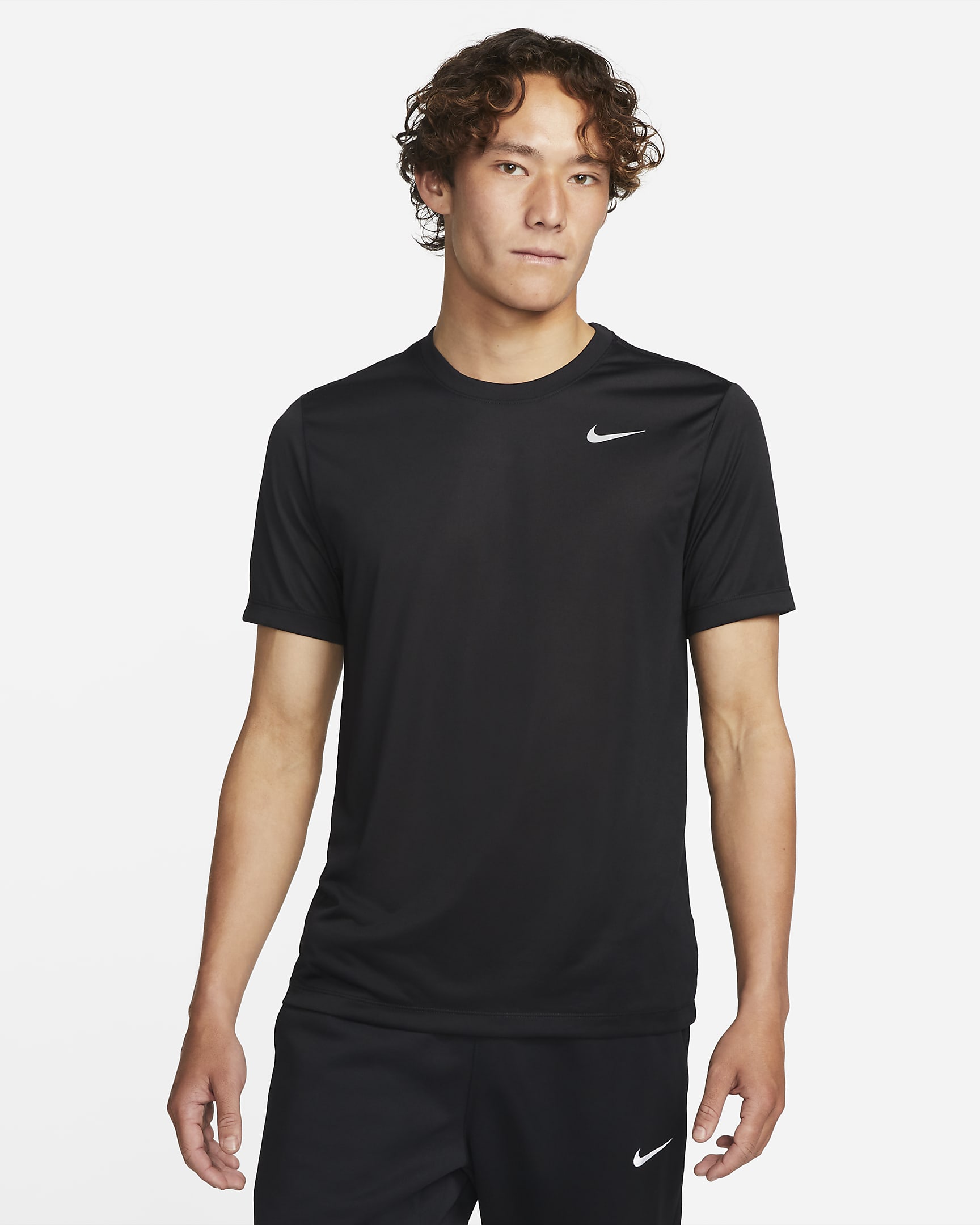 Nike Dri-FIT 男子速干训练T恤 - 黑/亚银