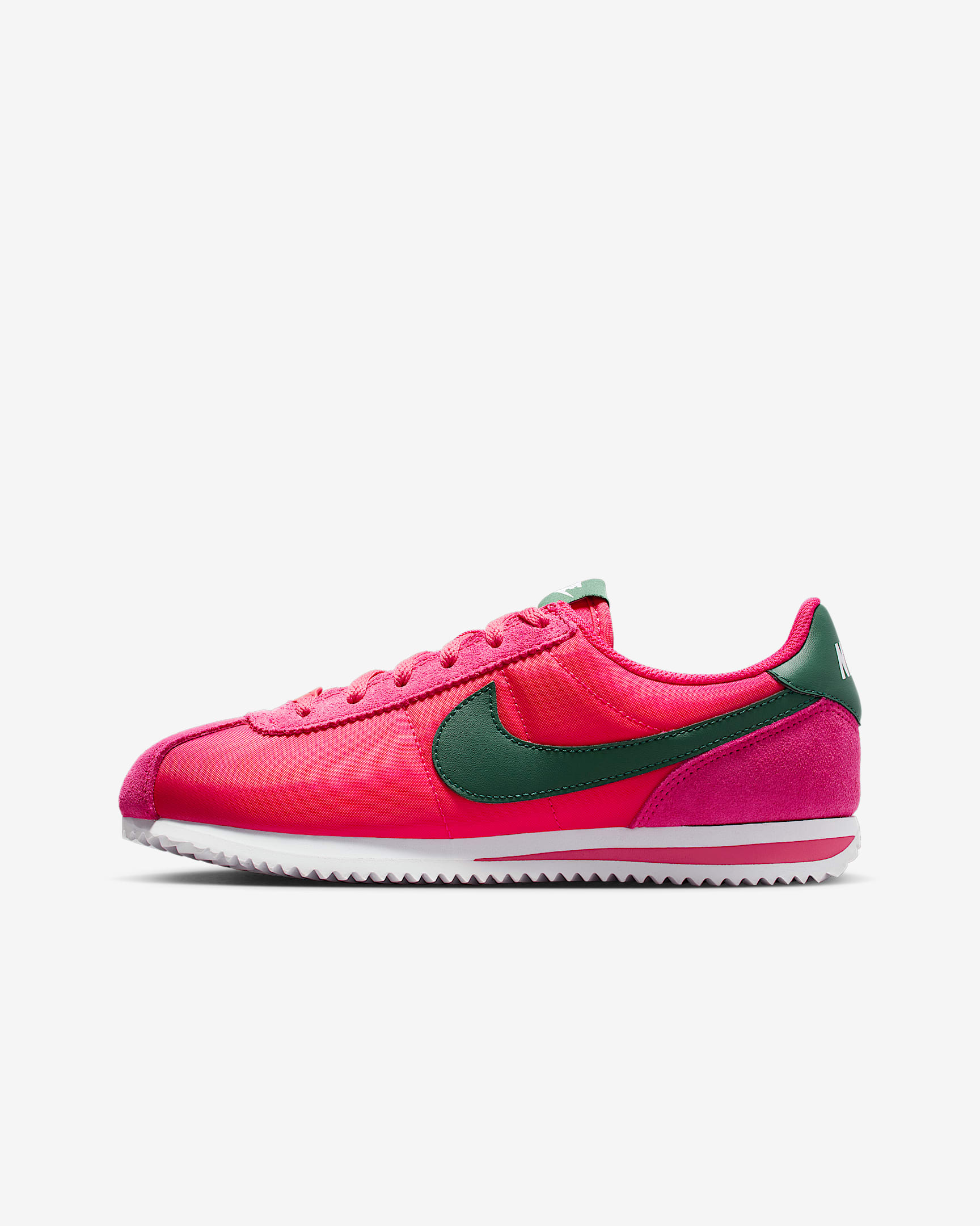 Nike Cortez Textile 大童运动鞋 - 灯草粉/白色/冷杉绿
