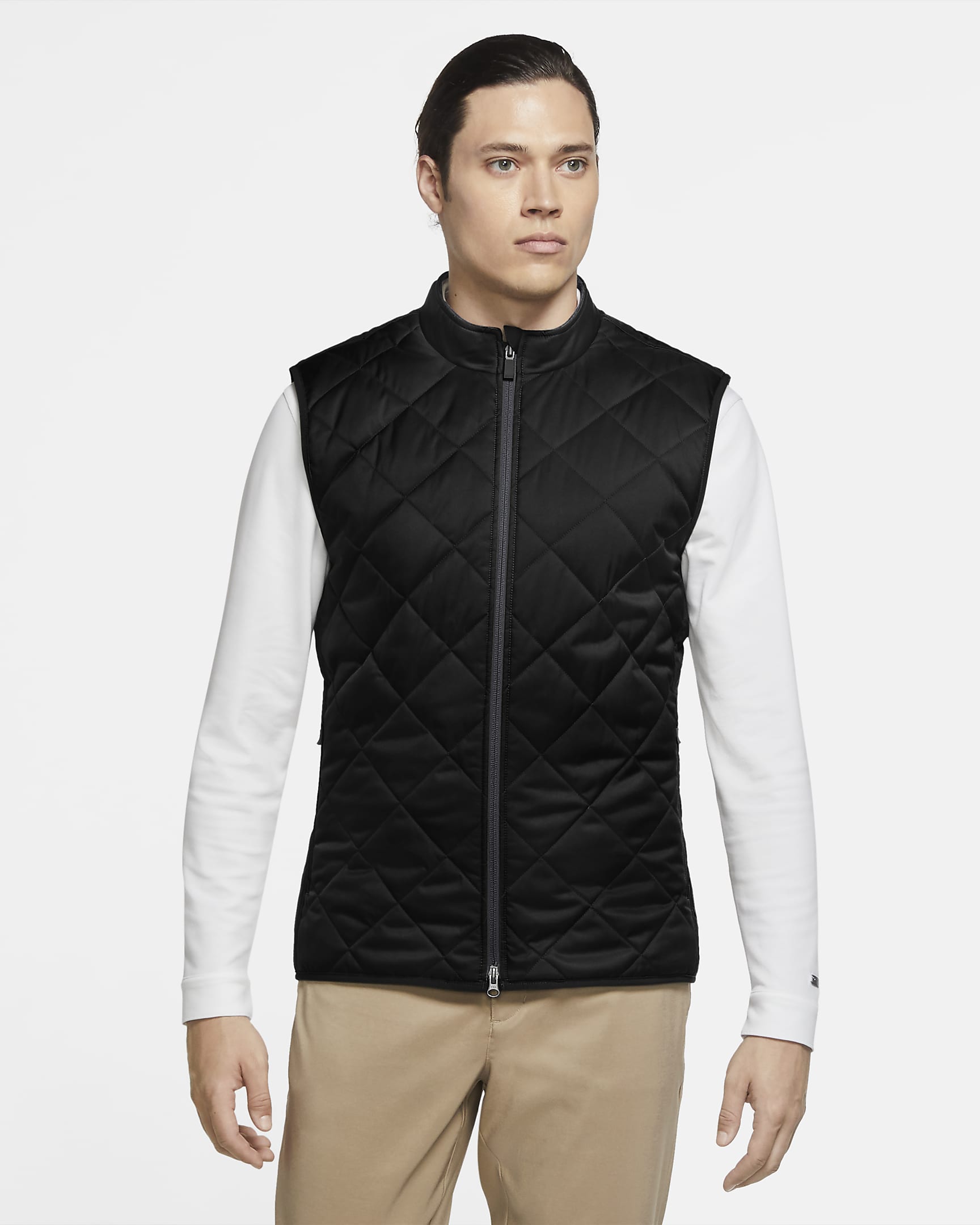Nike Synthetic-Fill 男子双面穿高尔夫马甲 - 黑/暗烟灰/暗烟灰