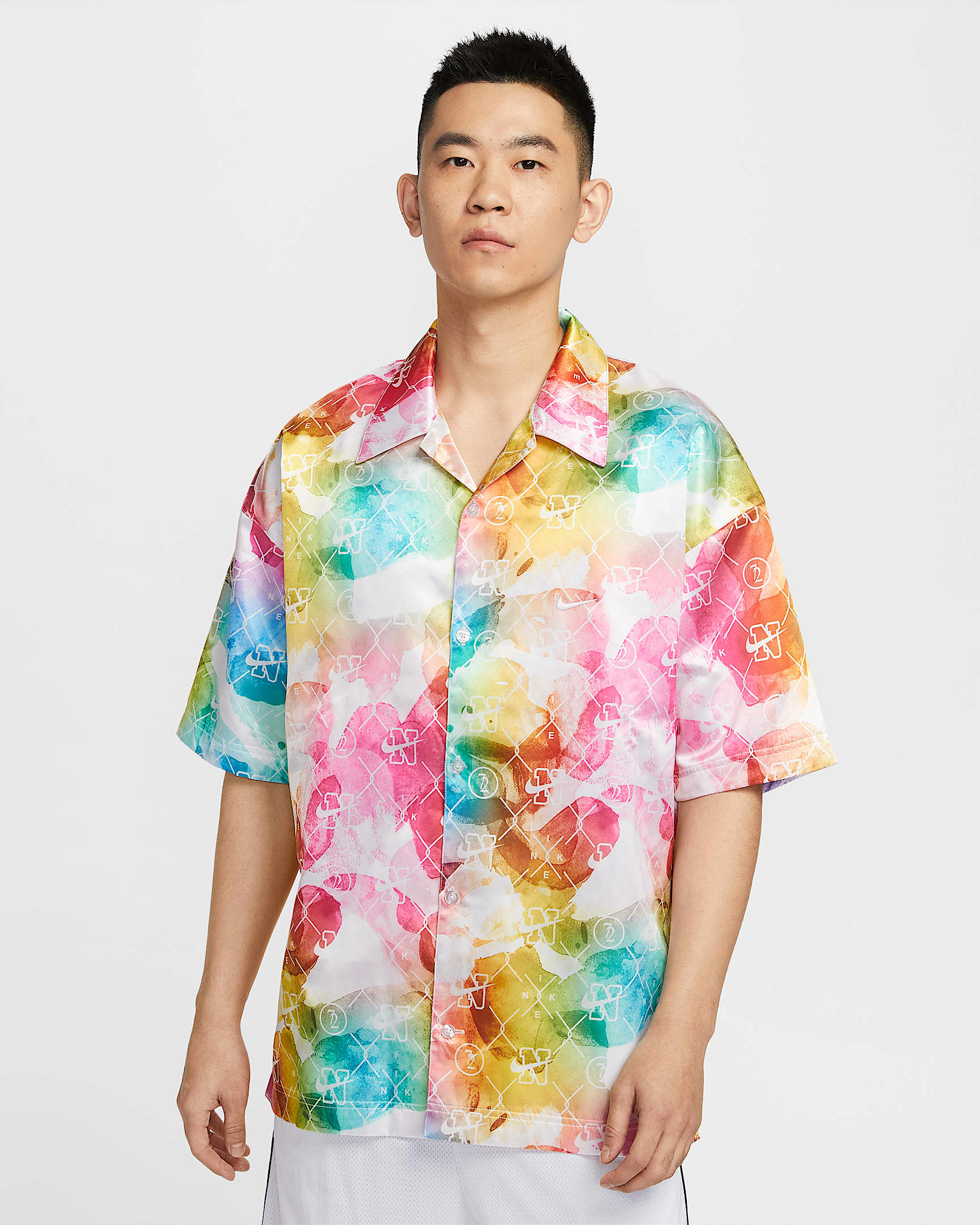 Nike Dri-FIT 男子速干短袖篮球上衣 - 透明粉/白色/白色