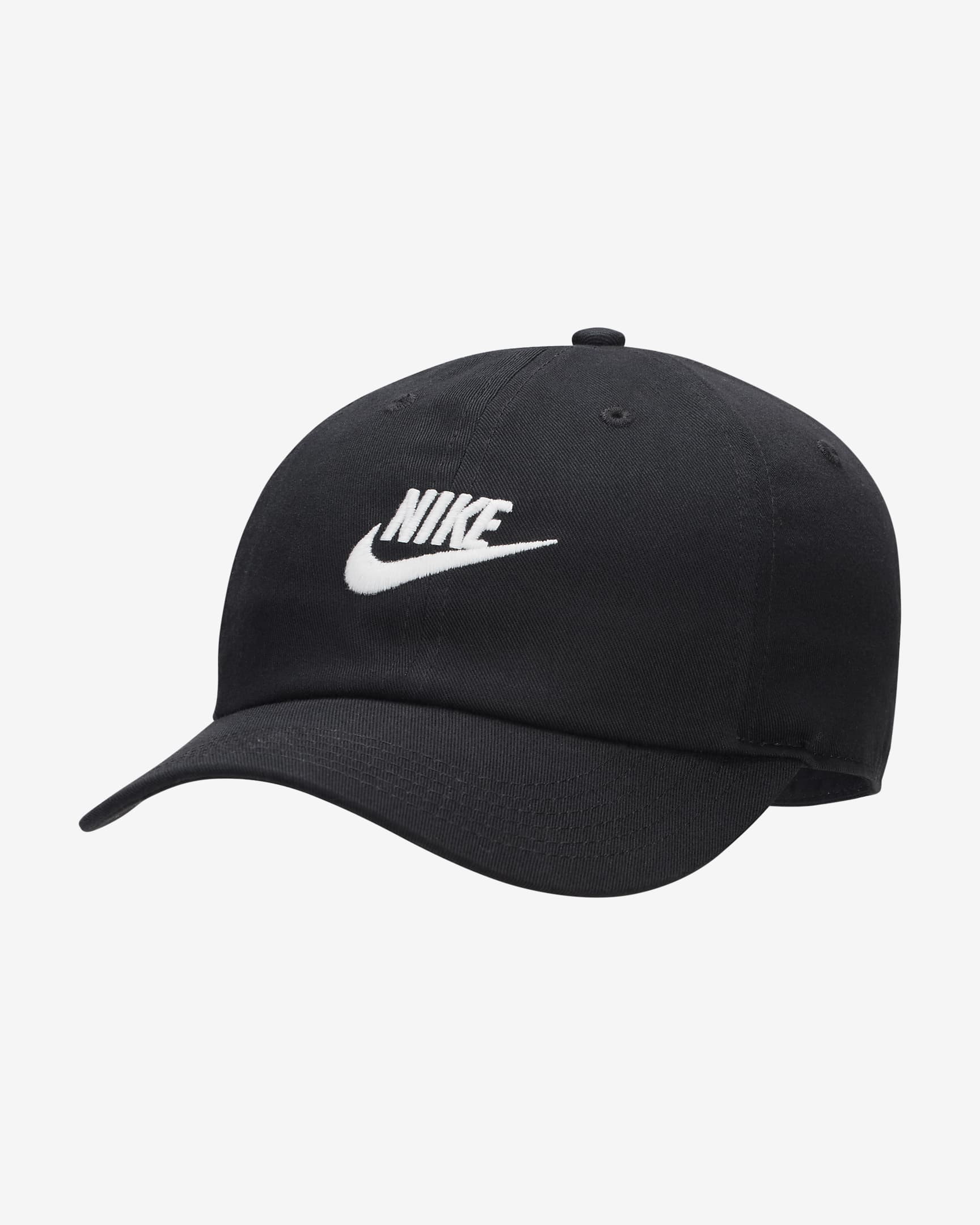 Nike Club Futura 大童软顶水洗运动帽 - 黑/白色