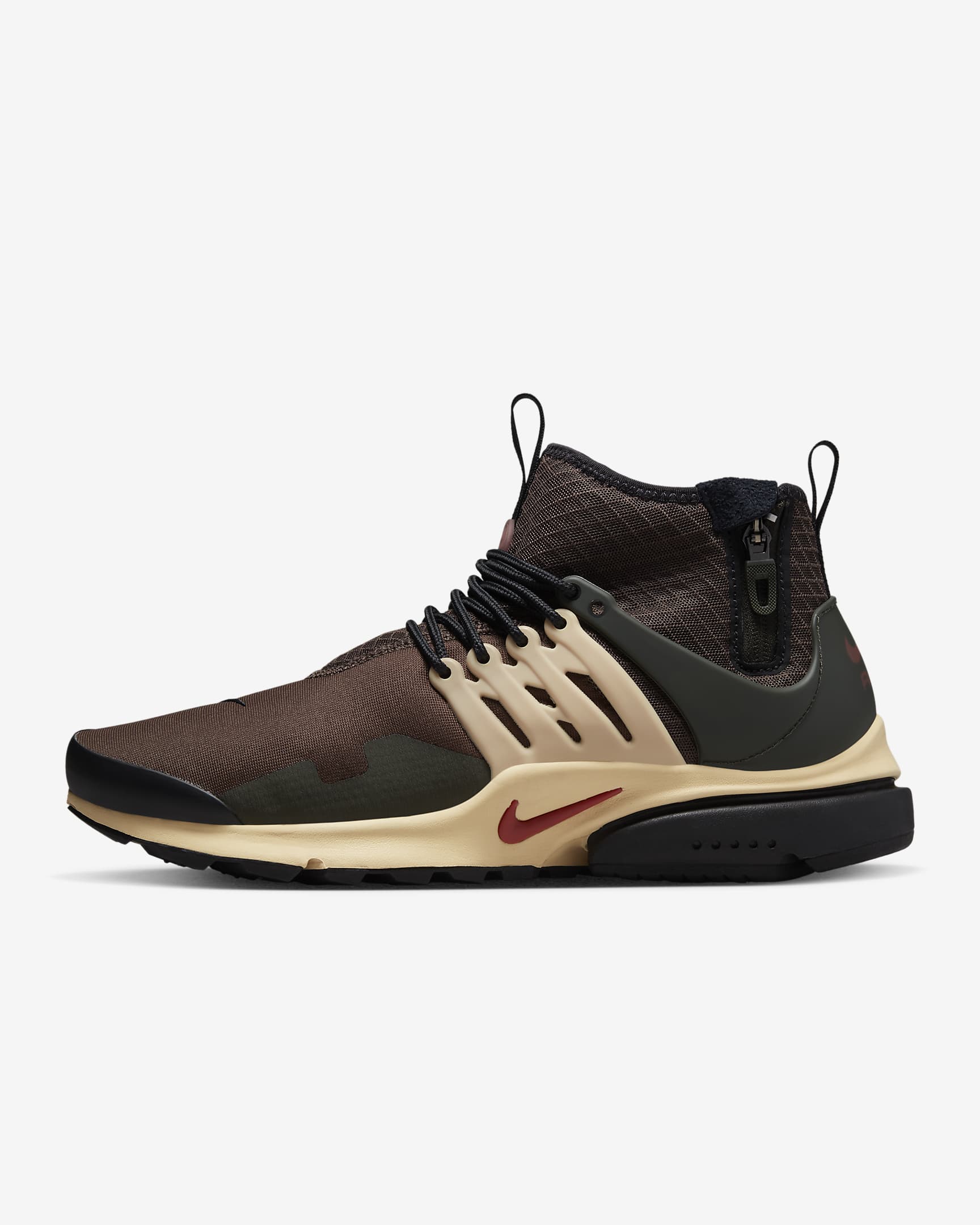 Nike Air Presto Mid Utility 男子运动鞋 - 巴洛克棕/芝麻棕/红杉绿/峡谷锈橙