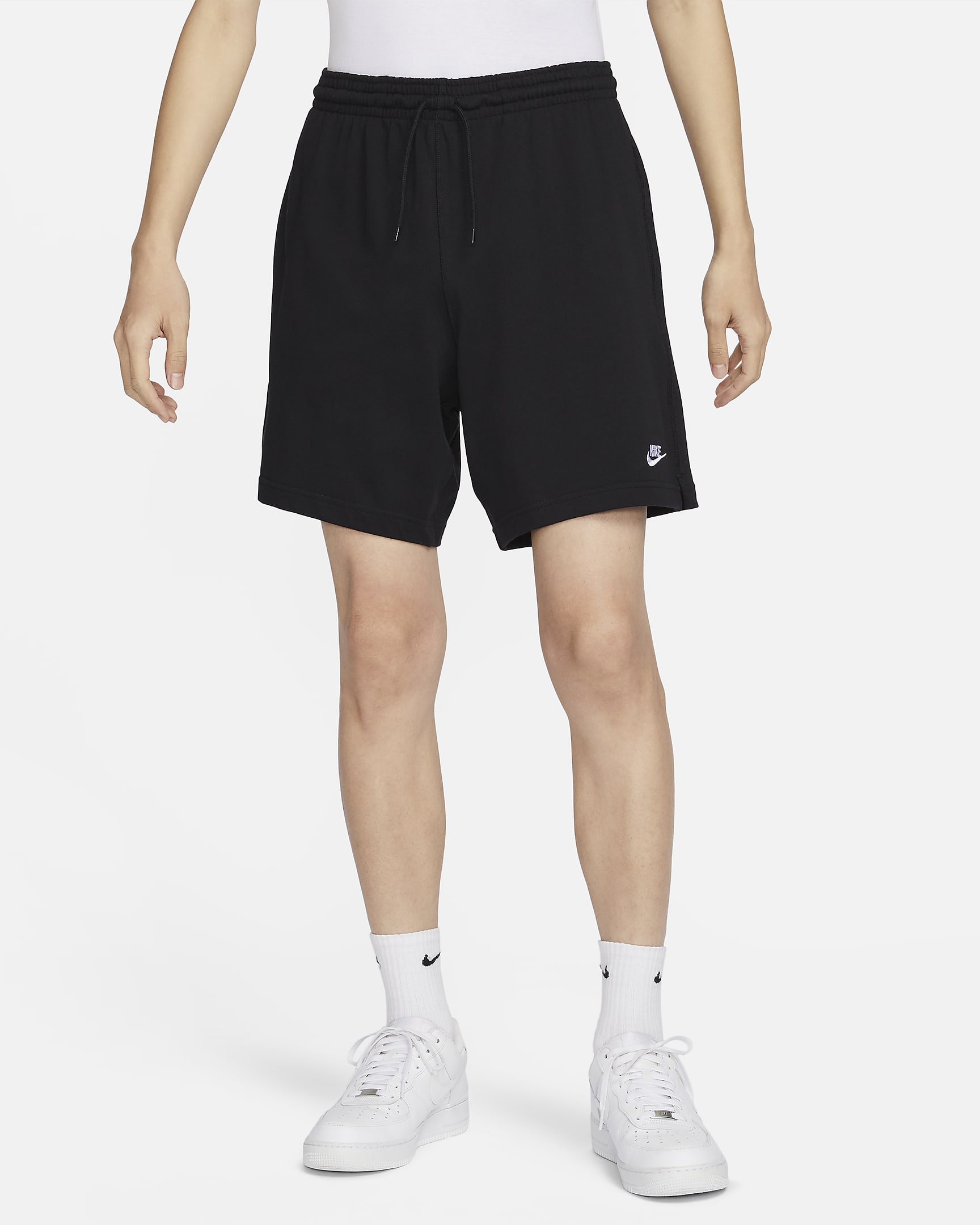 Nike Club 男子针织短裤 - 黑/白色