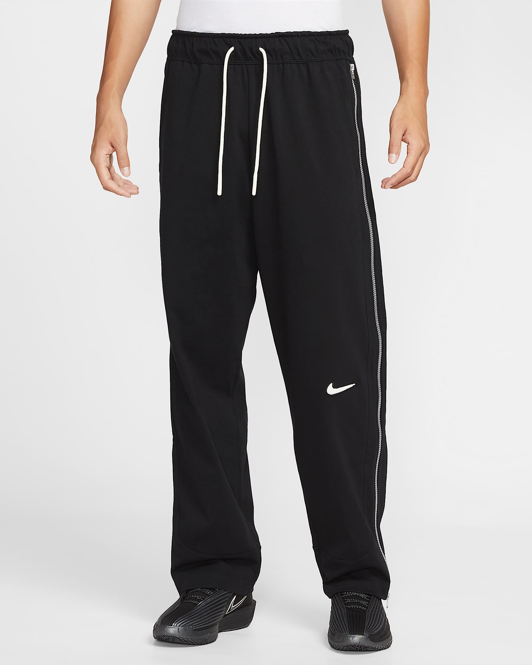 Nike Dri-FIT 男子速干篮球长裤 - 黑/淡象牙白