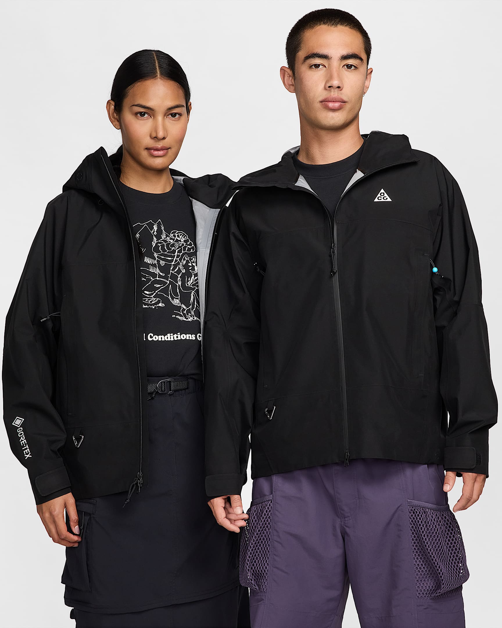 Nike ACG "Misery Ridge" Storm-FIT ADV GORE-TEX 3L 男/女防风防水户外夹克硬壳冲锋衣 - 黑/山峰白