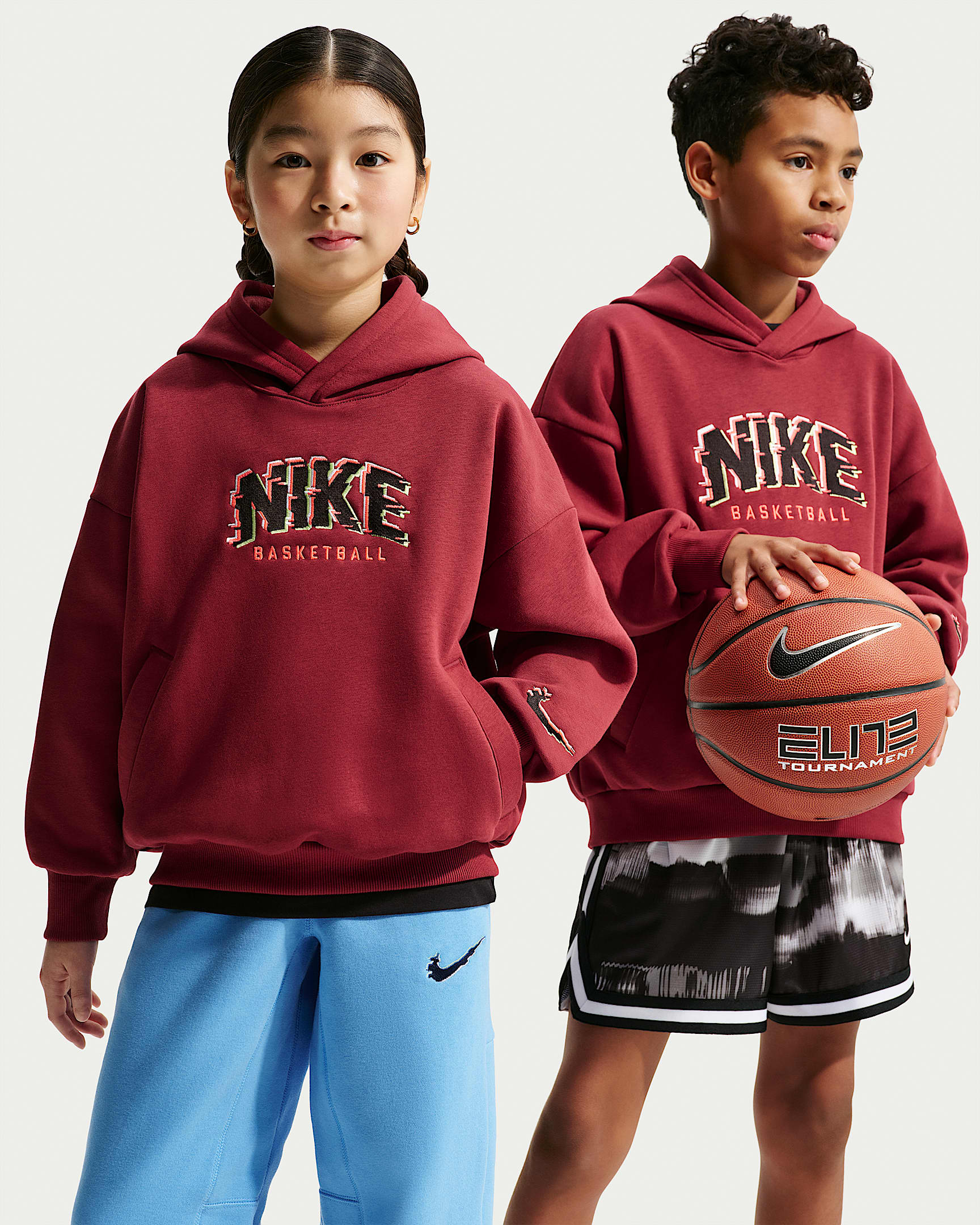 Nike Culture of Basketball 大童加绒套头连帽衫 - 队红/黑