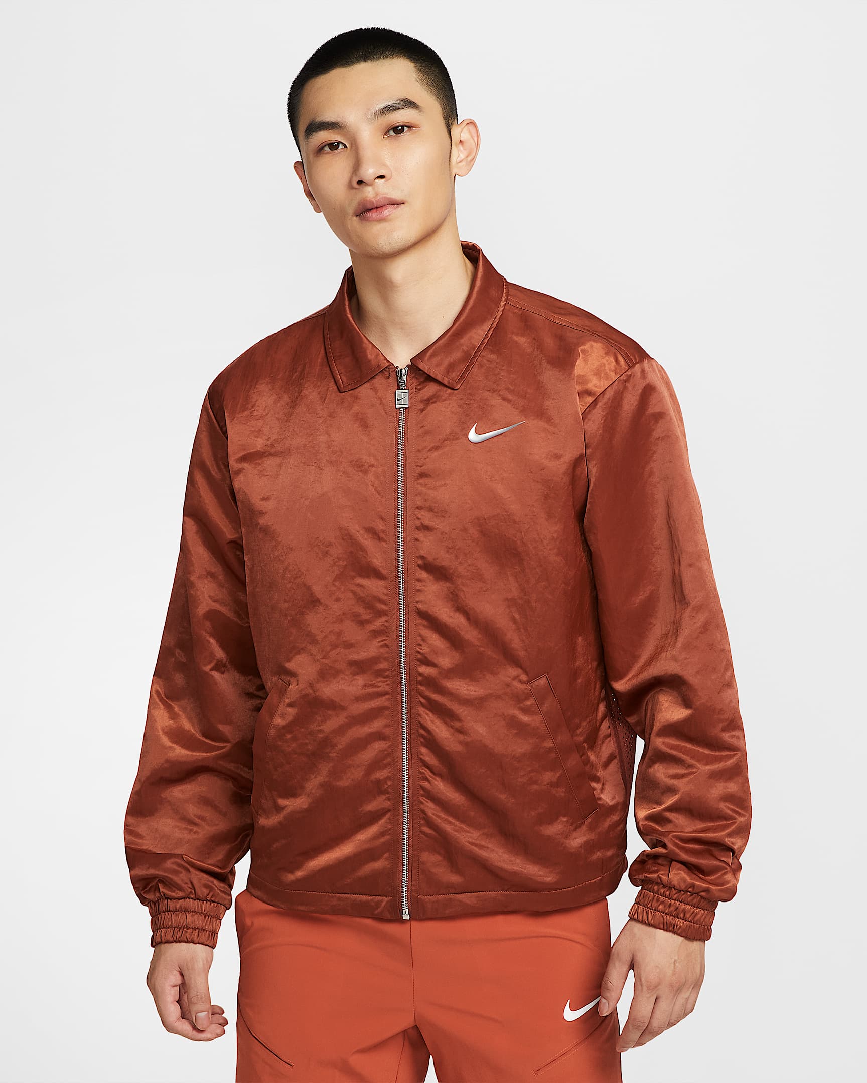 NikeCourt Slam 男子夹克 - 暗橙色/白色