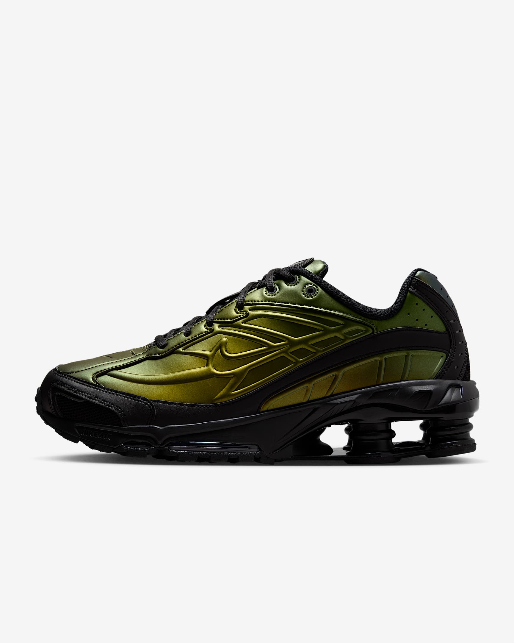 Nike Shox Ride 2 男子气柱运动鞋 - 黑/高射炮橄榄绿/金属银/黑