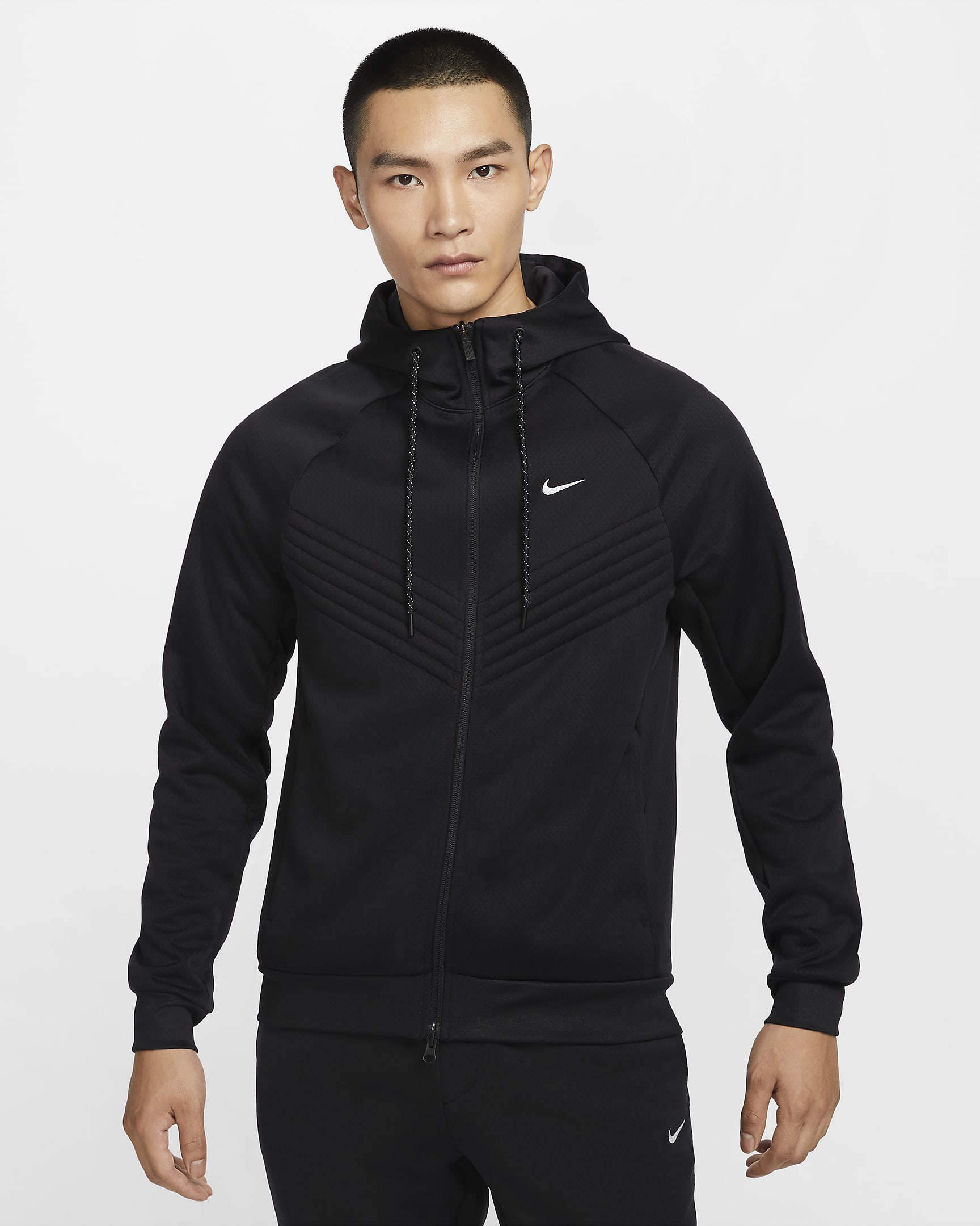 Nike Therma Sphere Therma-FIT 男子拒水冬季款全长拉链开襟夹克 - 黑/冷灰/煤黑