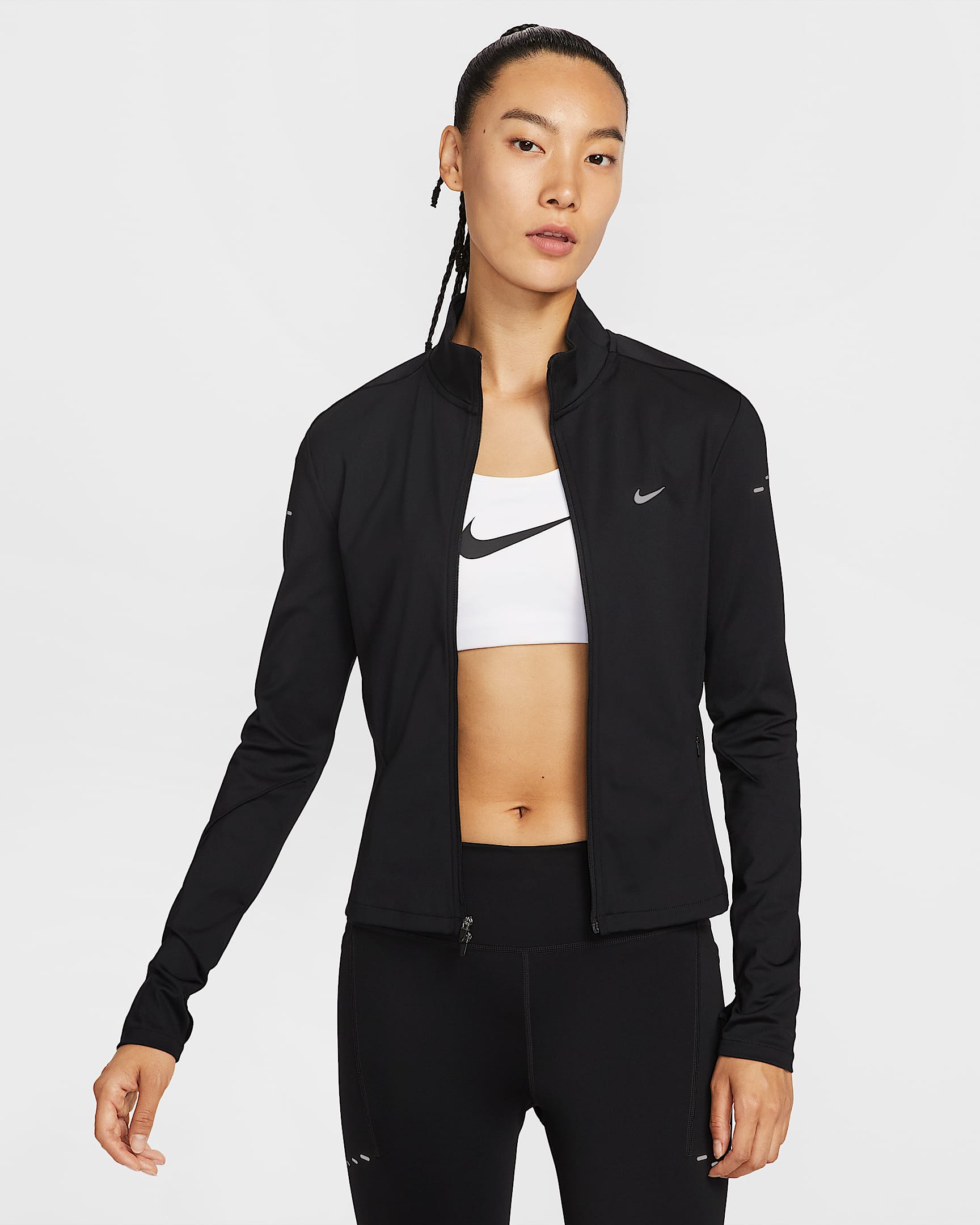 Nike Swift Dri-FIT 女子速干全长拉链开襟跑步上衣 - 黑