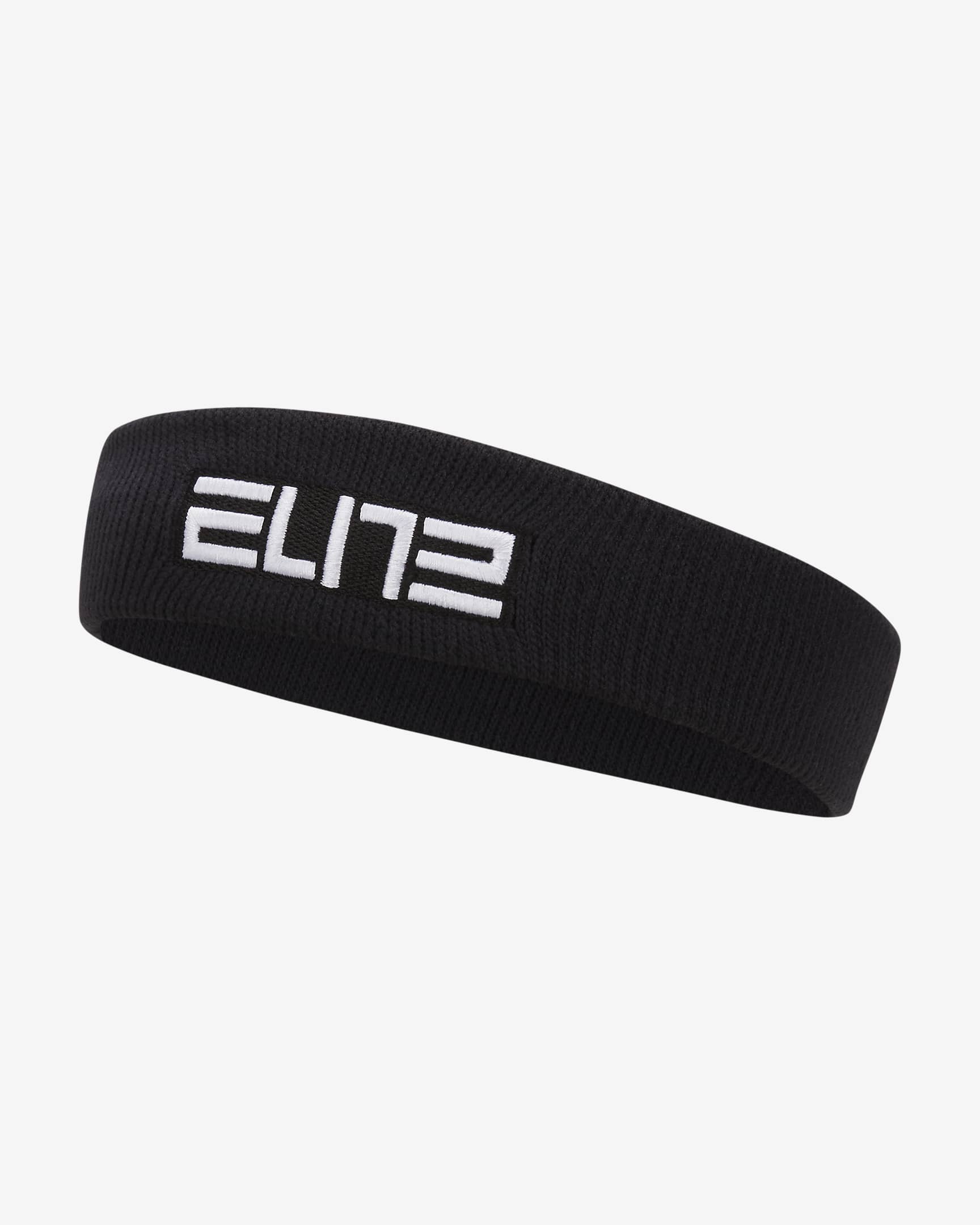 Nike Elite 头带（1 条） - 黑/白色