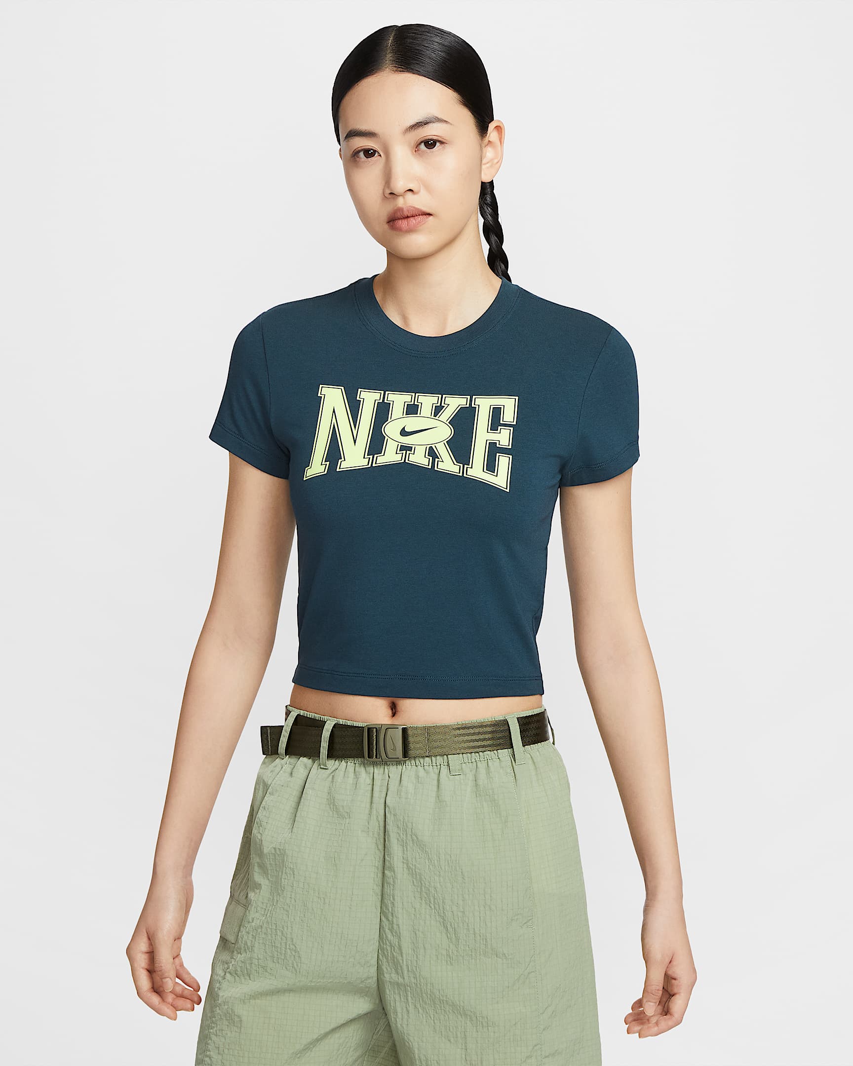 Nike Sportswear 女子修身版型短款T恤 - 军械深海蓝