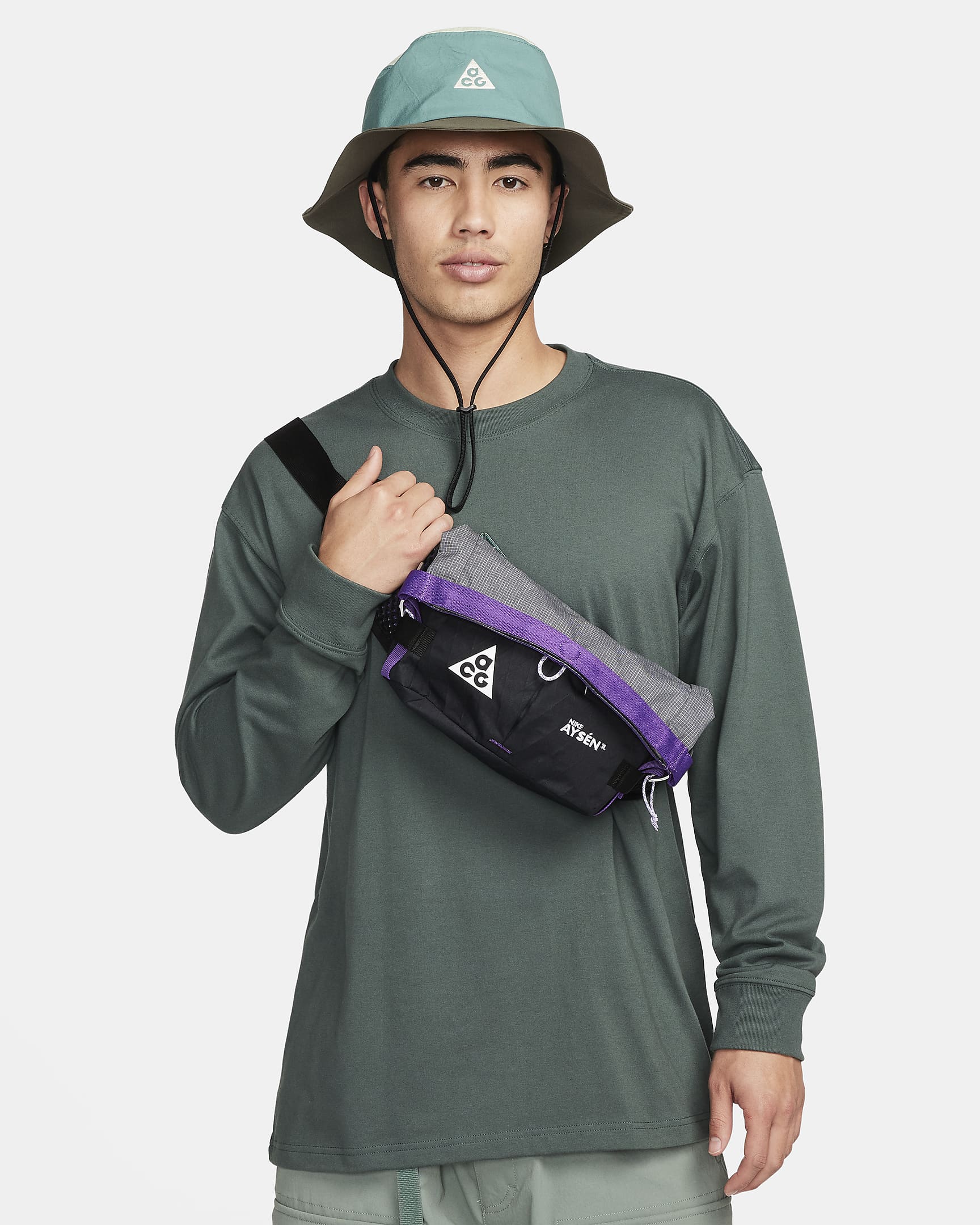Nike ACG Aysén 腰包 - 黑/冷灰/白色