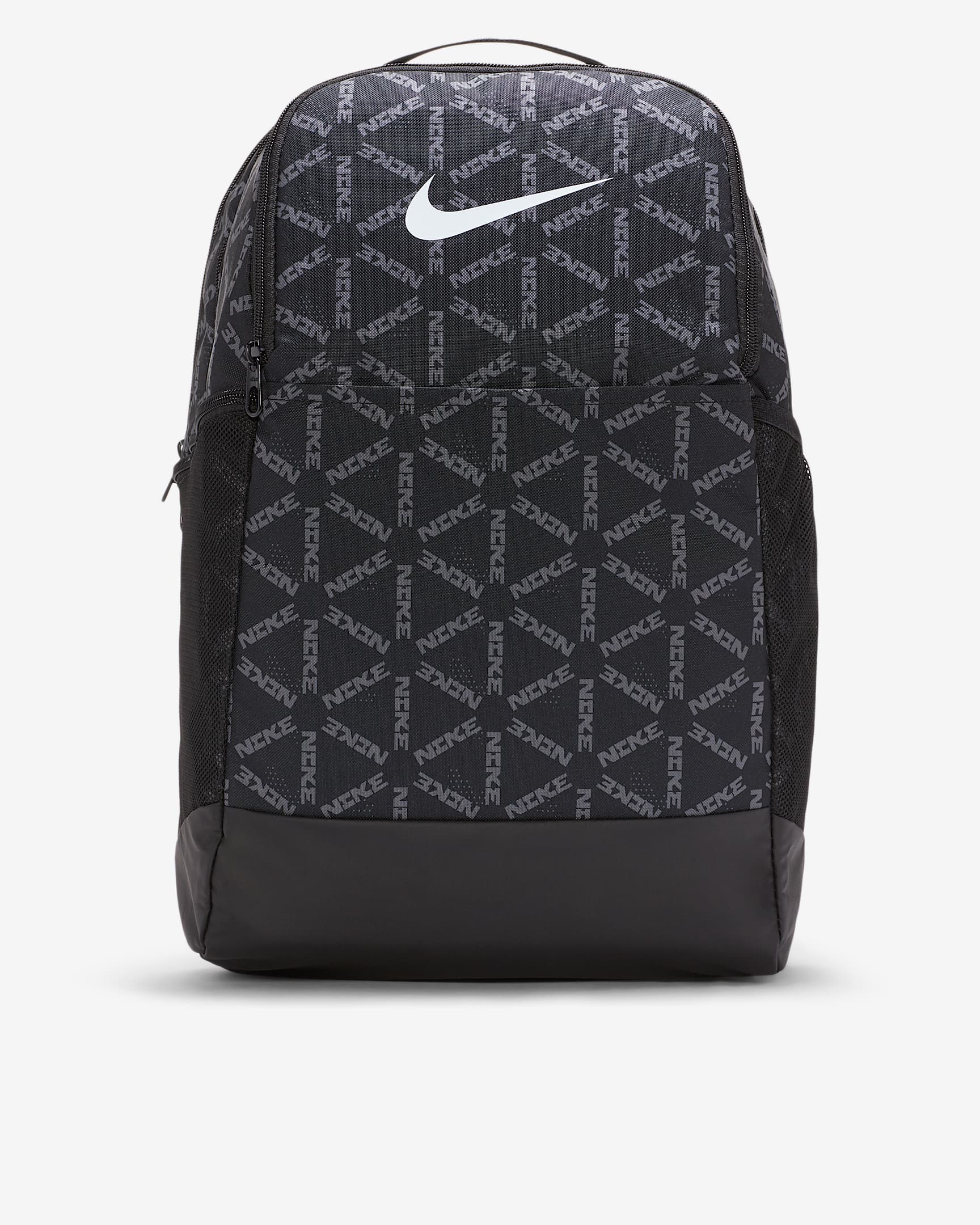 Nike Brasilia 印花训练双肩包 - 黑/黑/白色